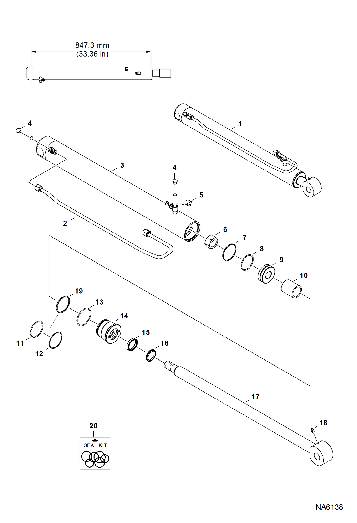 Схема запчастей Bobcat S-Series - LIFT CYLINDER HYDRAULIC SYSTEM