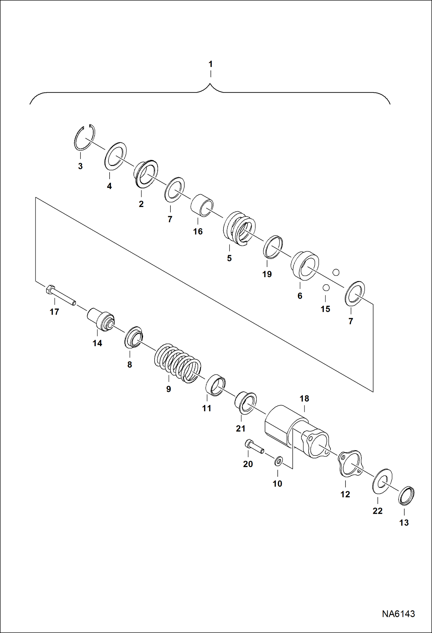 Схема запчастей Bobcat BACKHOE - BACKHOE (Control Valve) (Spring Return Spool Kit) (607 A5CW) 607 BACKHOE