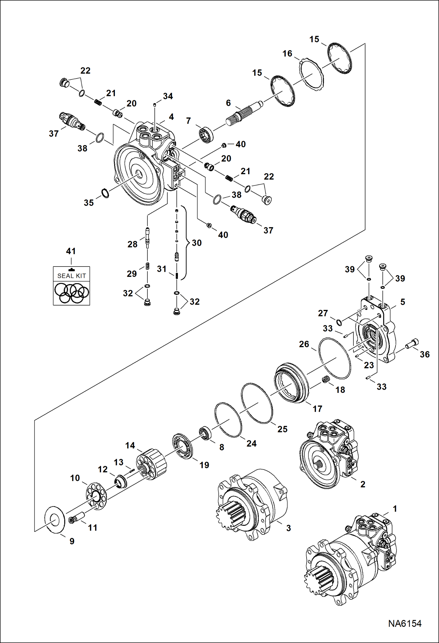Схема запчастей Bobcat E55 - SLEW MOTOR (Motor) HYDRAULIC SYSTEM