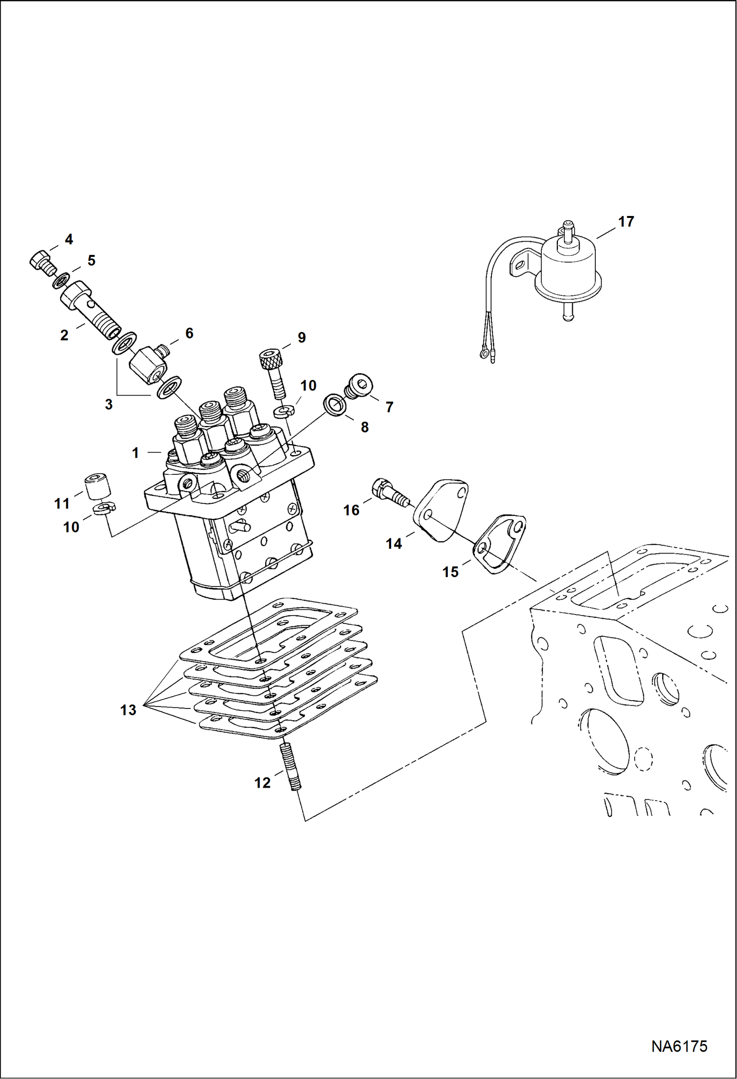 Схема запчастей Bobcat 2200 - FUEL & INJECTION PUMP REPLACEMENT ENGINE