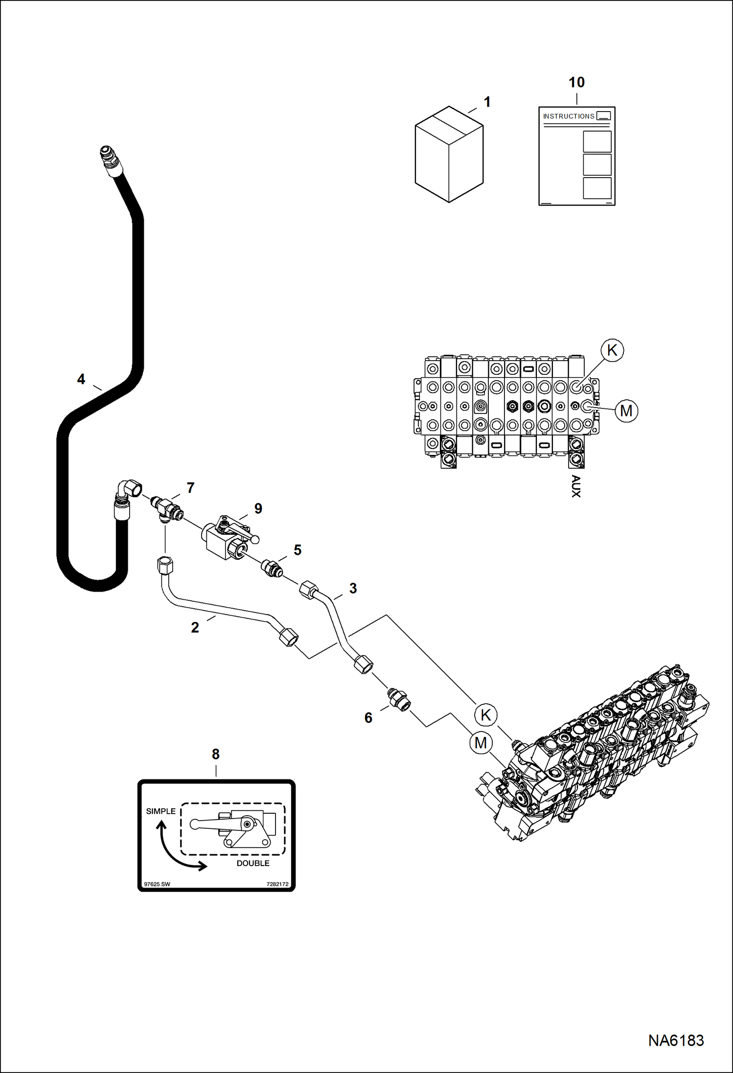 Схема запчастей Bobcat E25 - DIRECT TO TANK KIT ACCESSORIES & OPTIONS