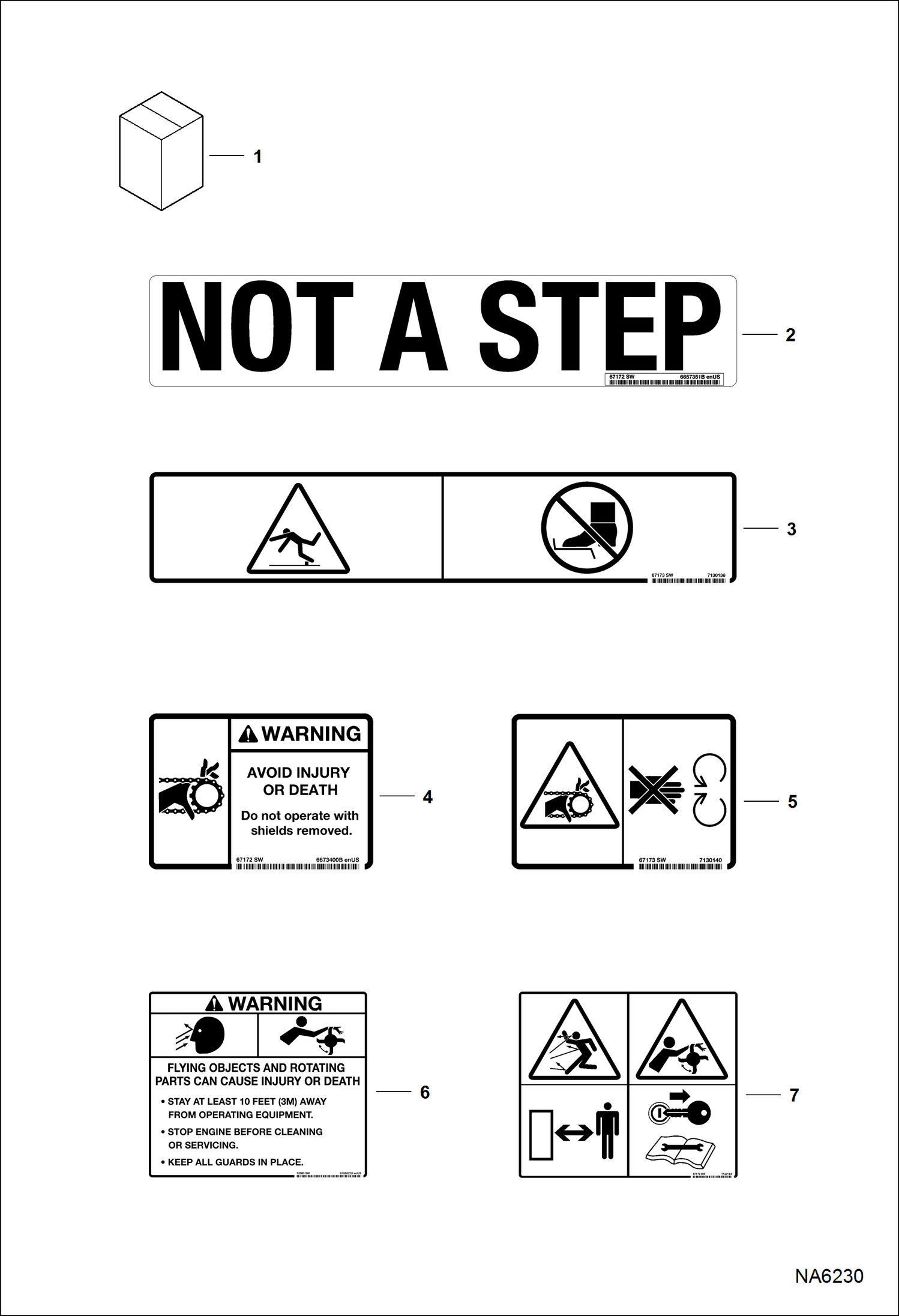 Схема запчастей Bobcat ANGLE BROOM - ANGLE BROOM (Decals) (No-Text) (48 7000) Loader