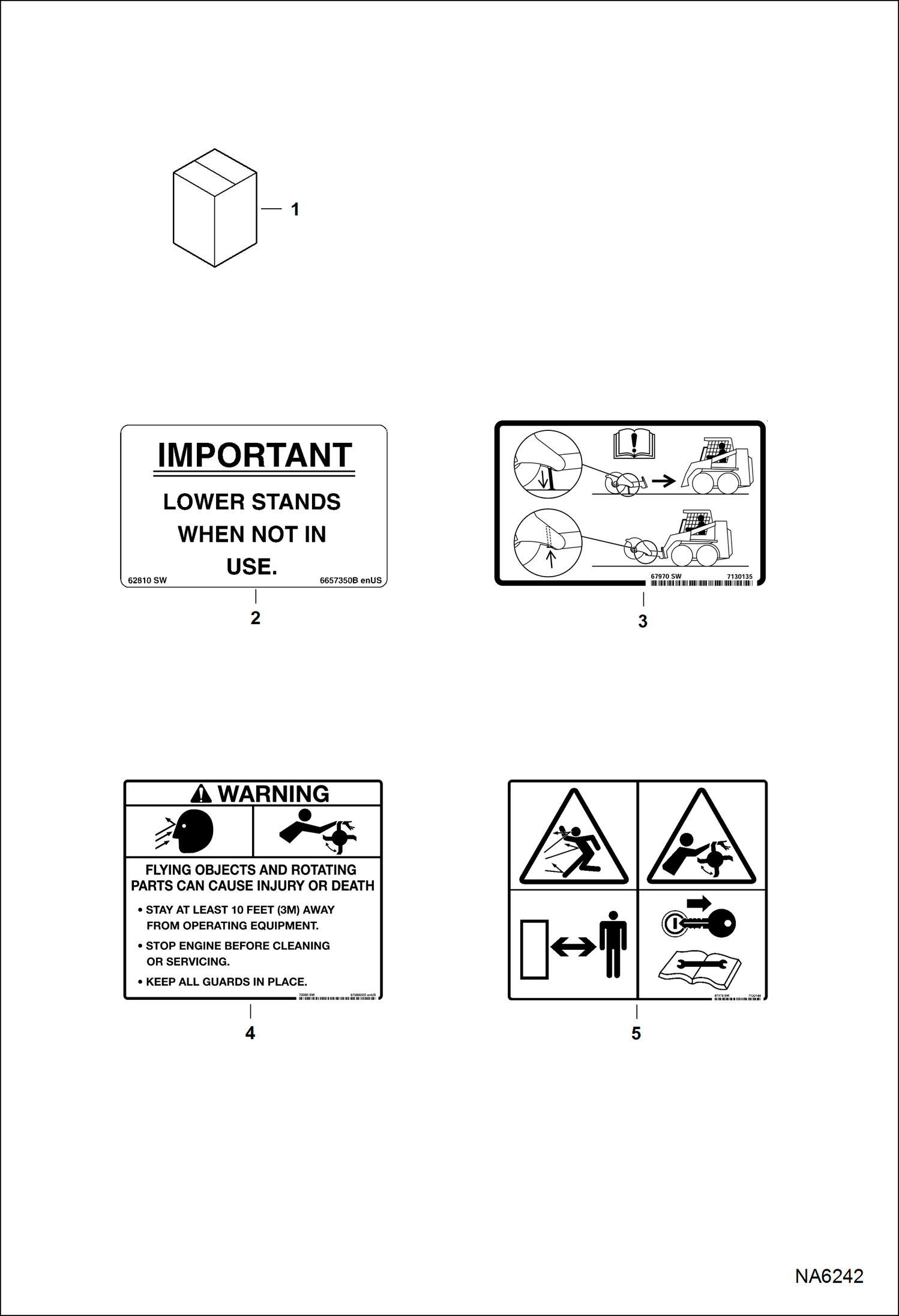 Схема запчастей Bobcat ANGLE BROOM - ANGLE BROOM (Decals) (No-Text) (84 662700101 & Above) Телескопические мини-погрузчики
