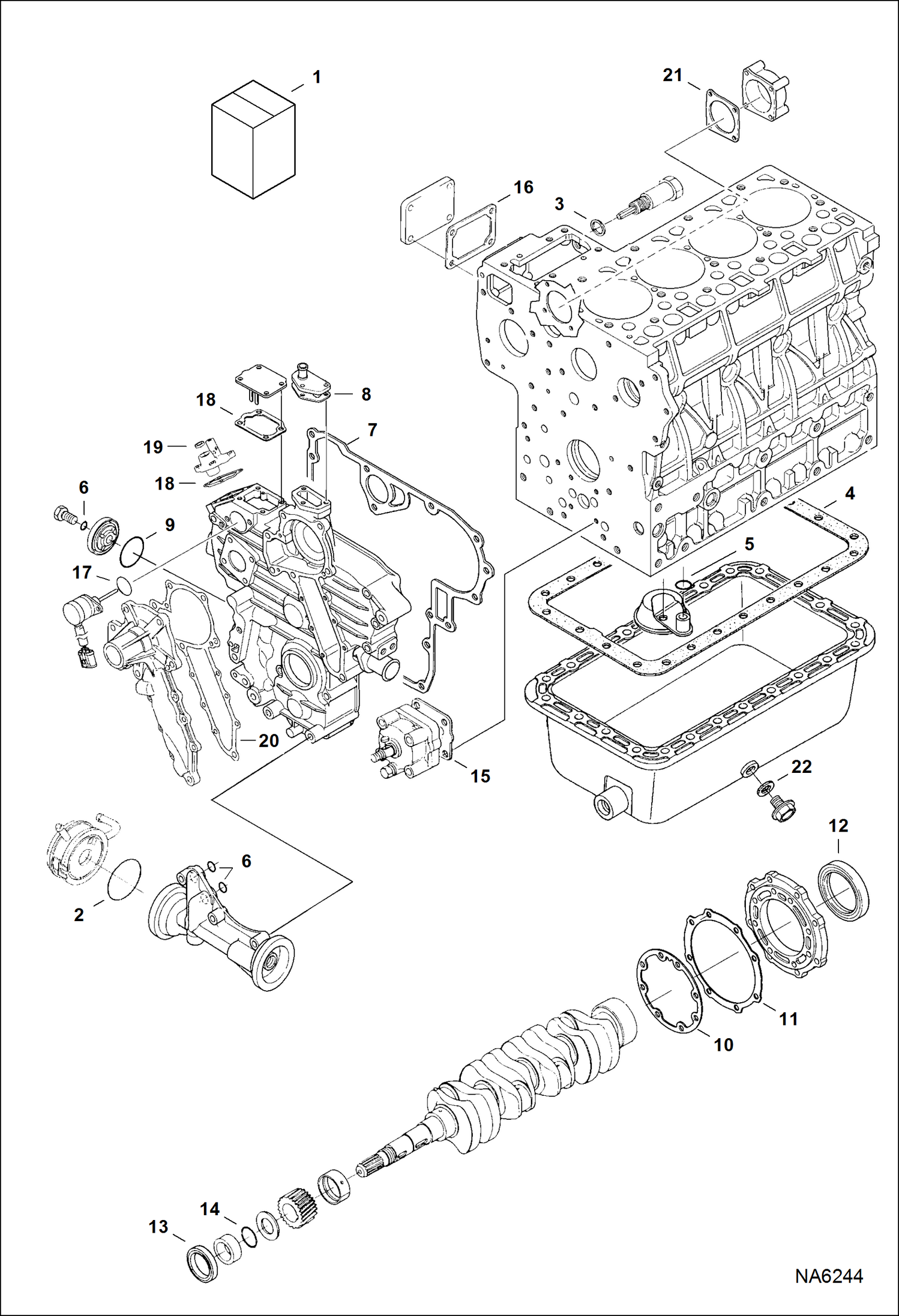 Схема запчастей Bobcat 430 - LOWER GASKET KIT (S/N E/ AA0001 & Above) (S/N 562711001 & Above) POWER UNIT