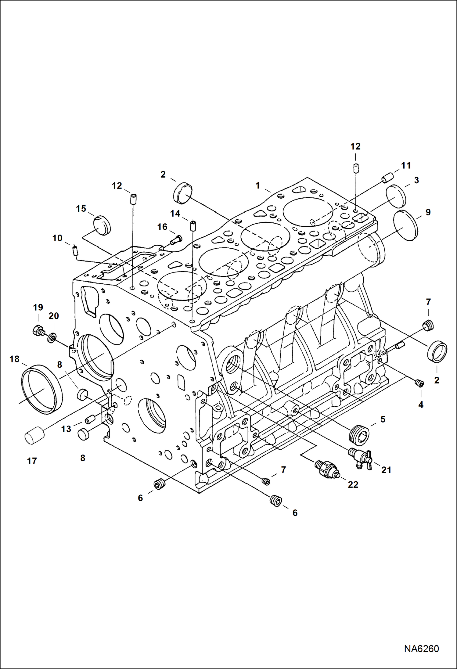 Схема запчастей Bobcat E26 - CRANKCASE POWER UNIT