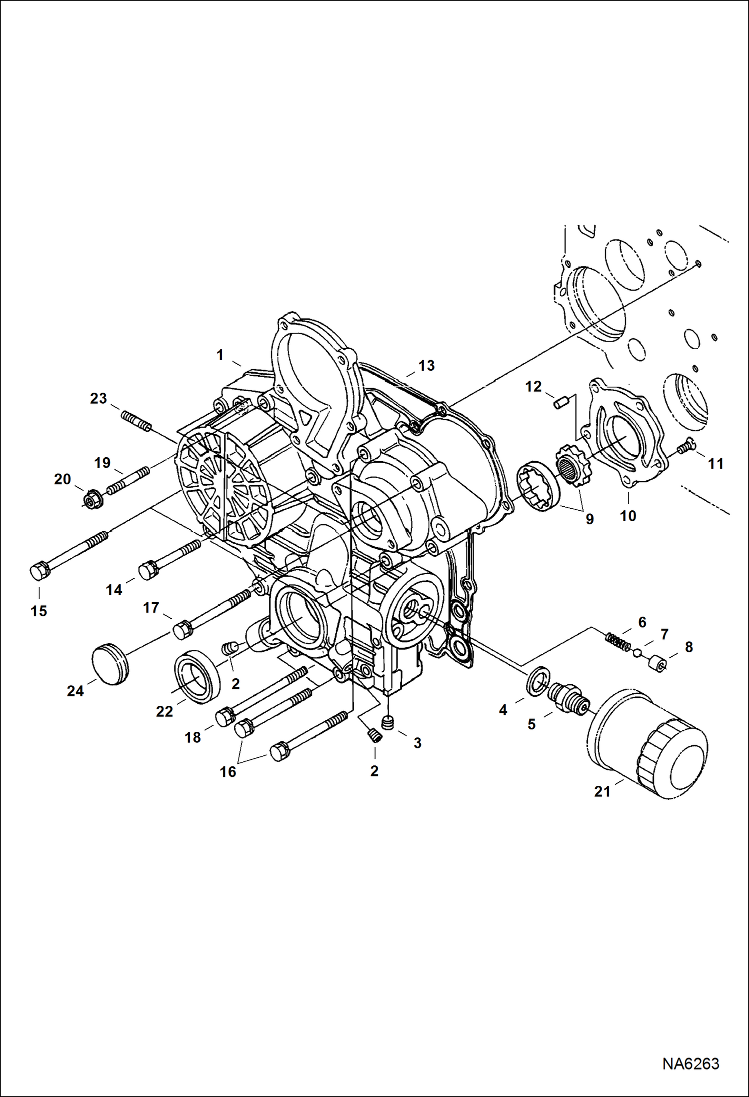 Схема запчастей Bobcat E26 - GEARCASE POWER UNIT