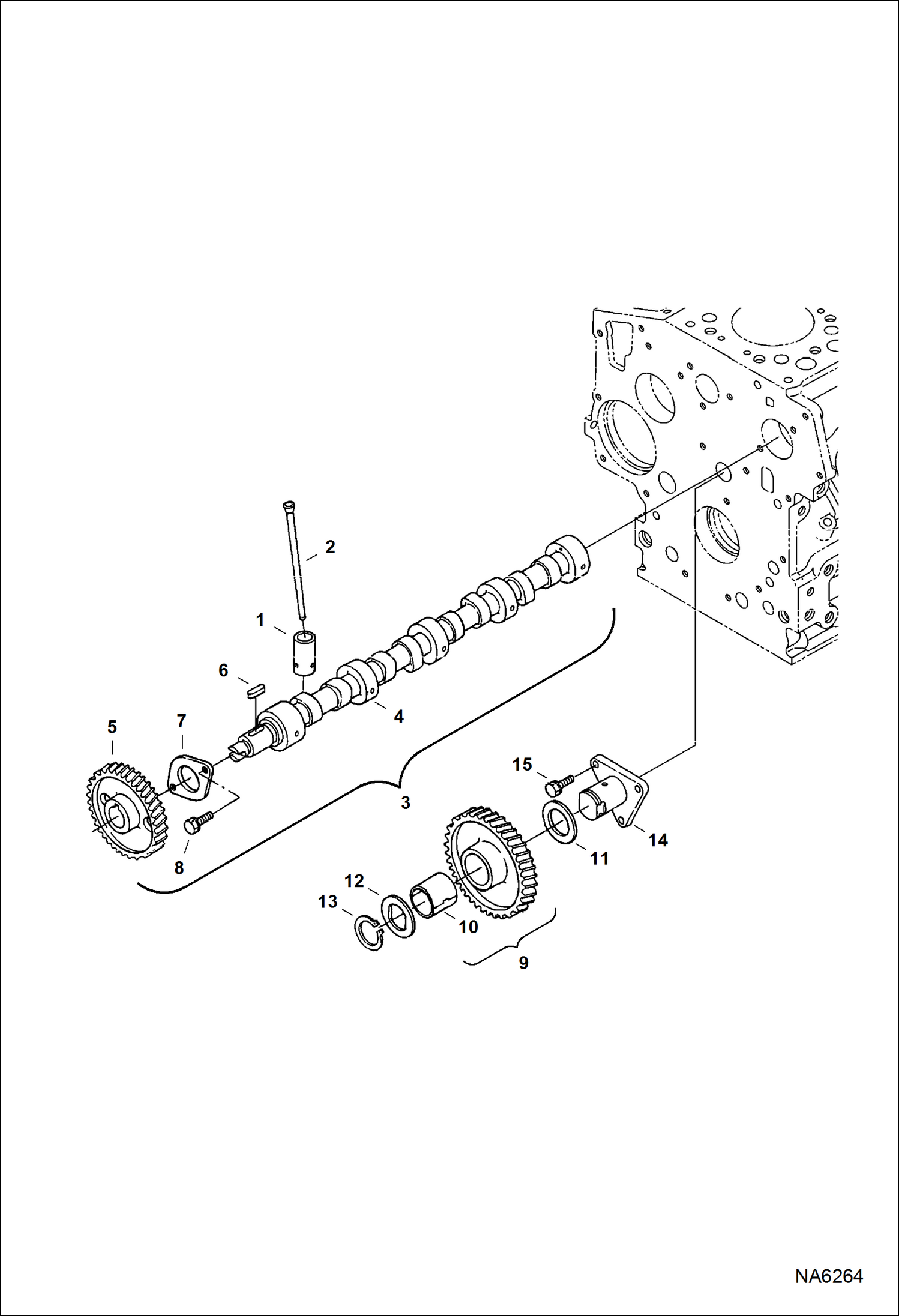 Схема запчастей Bobcat E26 - CAMSHAFT POWER UNIT