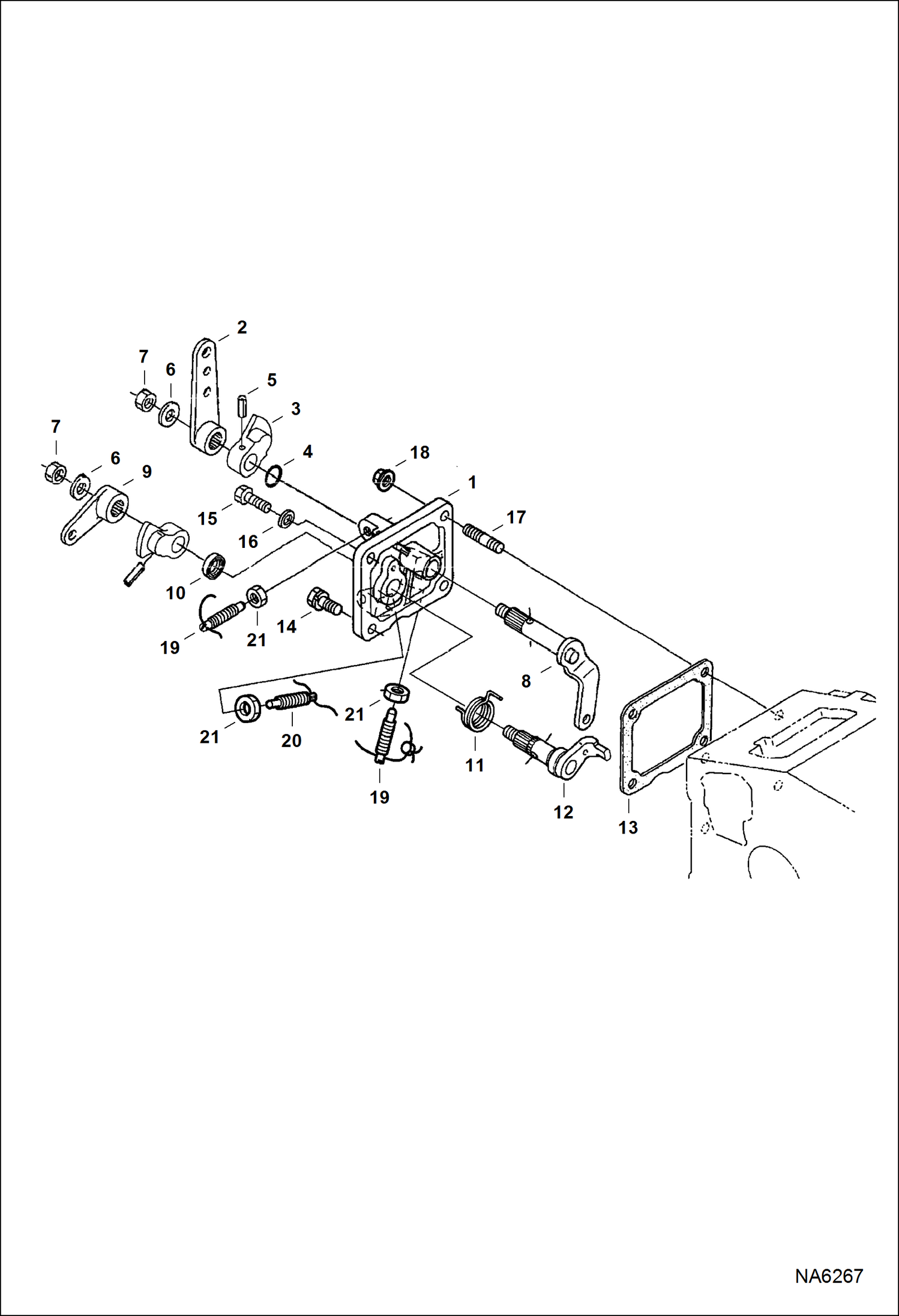 Схема запчастей Bobcat E26 - SPEED CONTROL PLATE POWER UNIT