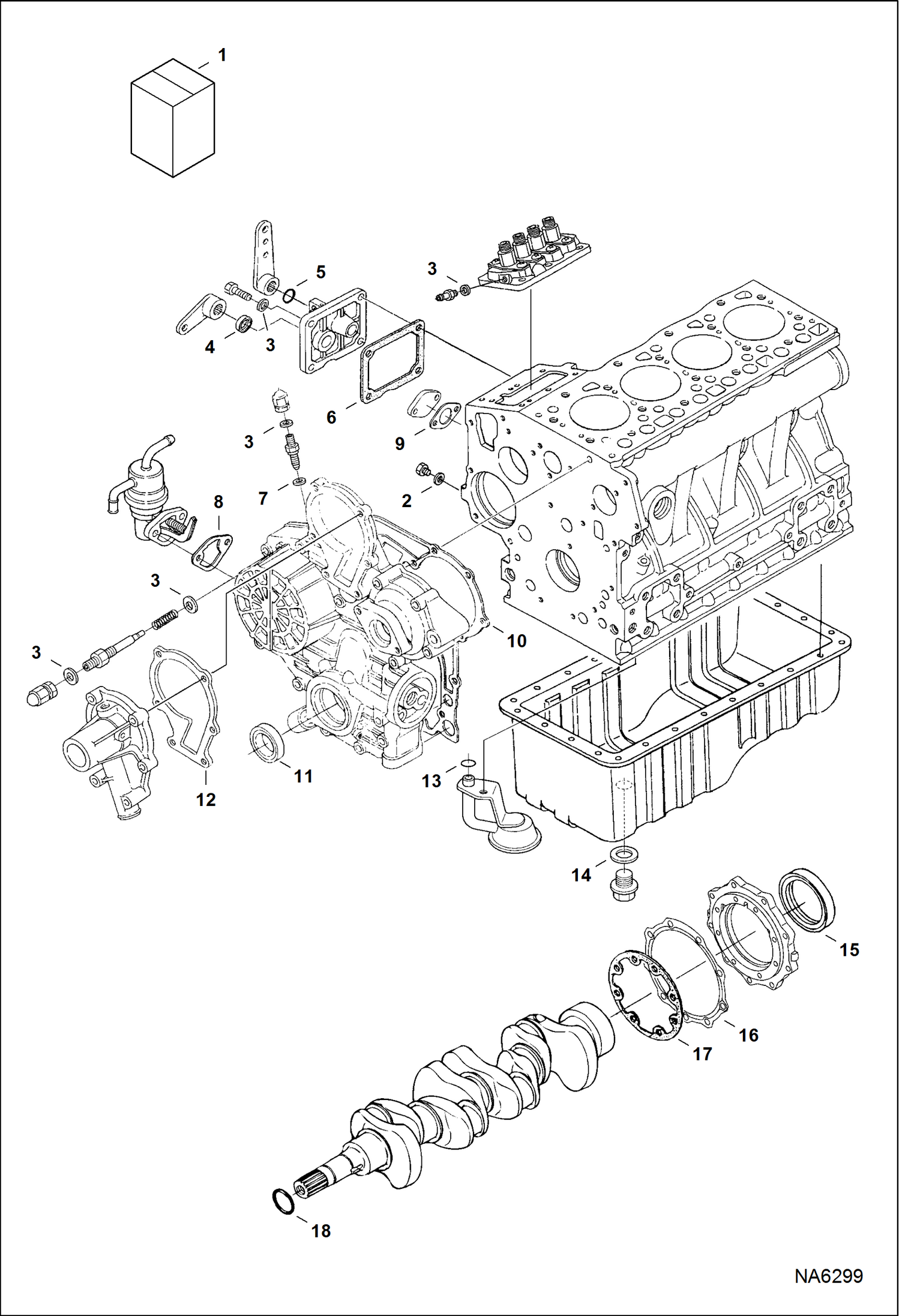 Схема запчастей Bobcat E26 - LOWER GASKET KIT POWER UNIT