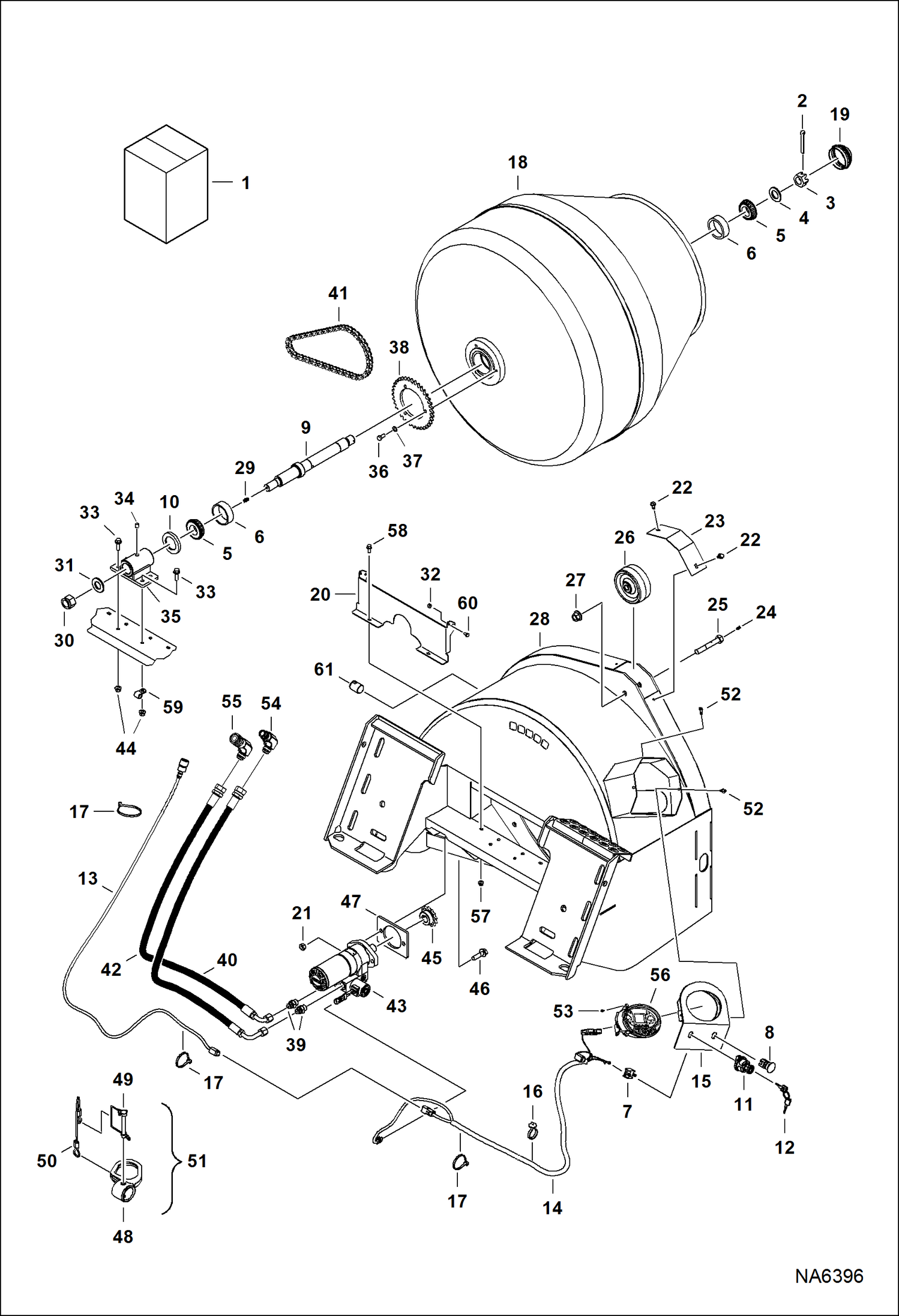 Схема запчастей Bobcat CONCRETE MIXER - CONCRETE MIXER (AK74) Loader