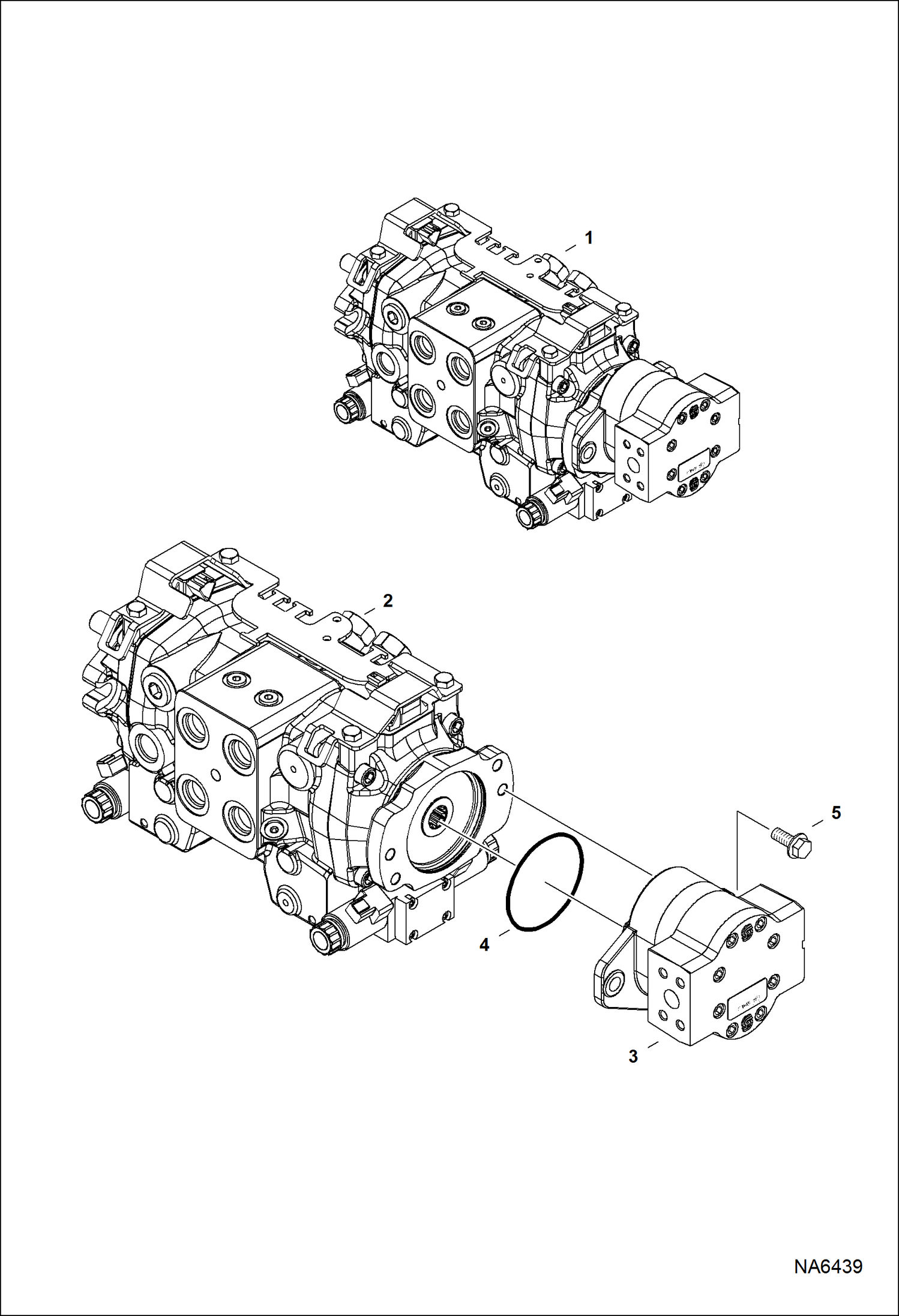 Схема запчастей Bobcat T-Series - HYDROSTATIC PUMP / GEAR PUMP (Selectable Joystick Controls) HYDROSTATIC SYSTEM