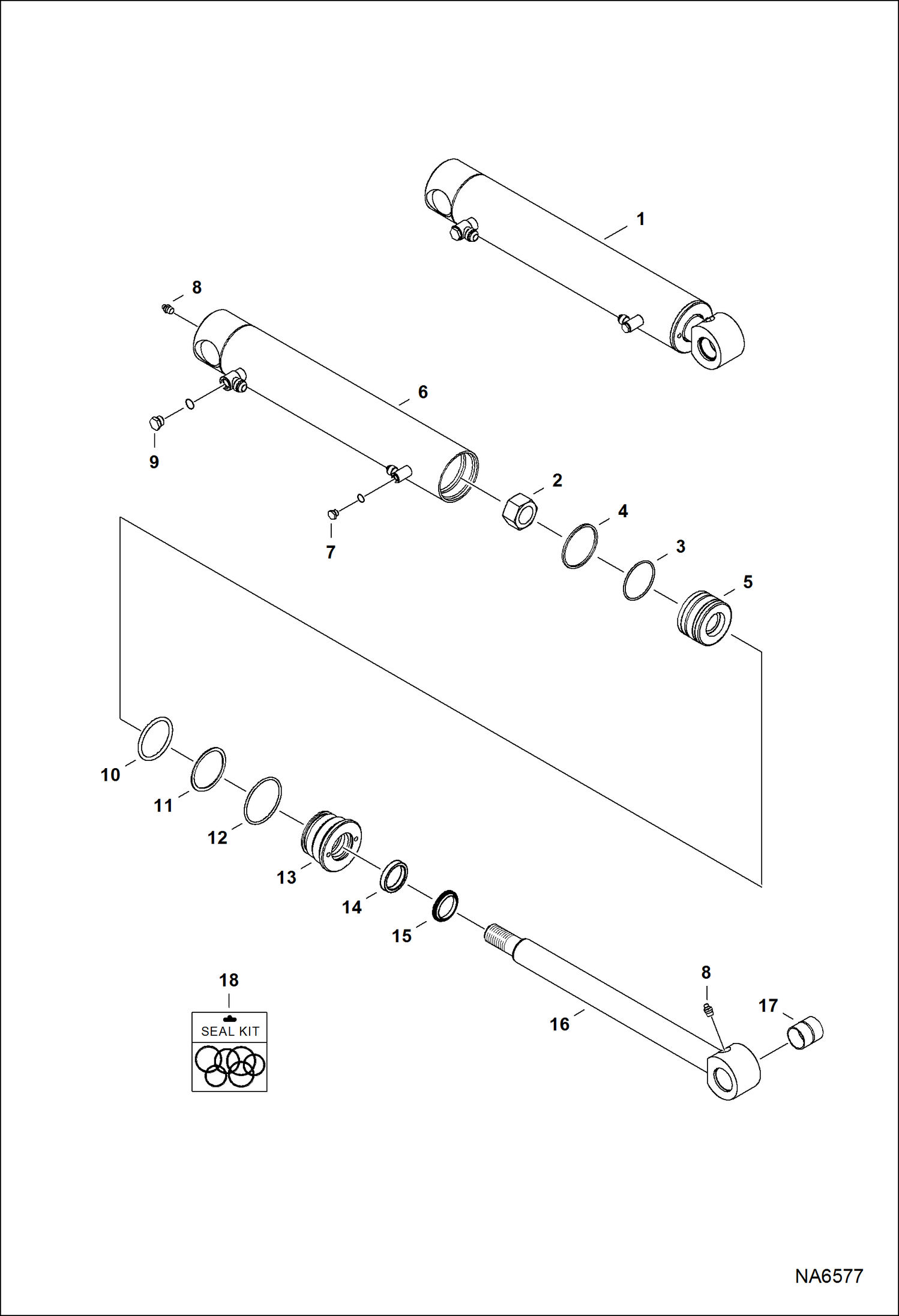 Схема запчастей Bobcat S-Series - TILT CYLINDER HYDRAULIC SYSTEM