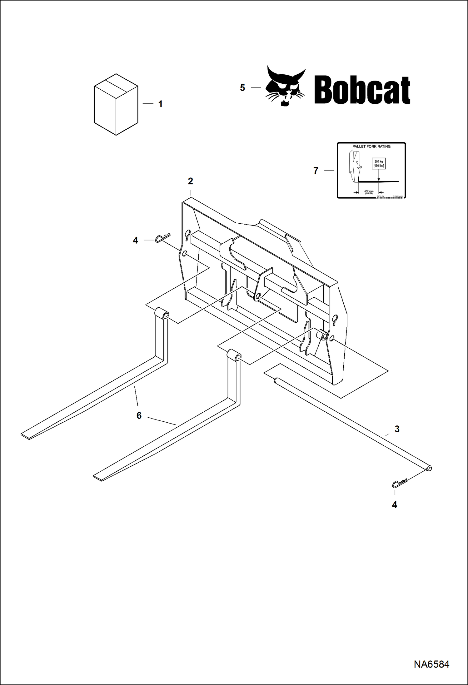 Схема запчастей Bobcat PALLET FORKS - PALLET FORK (AU3R) Универсальный мини-грузовик