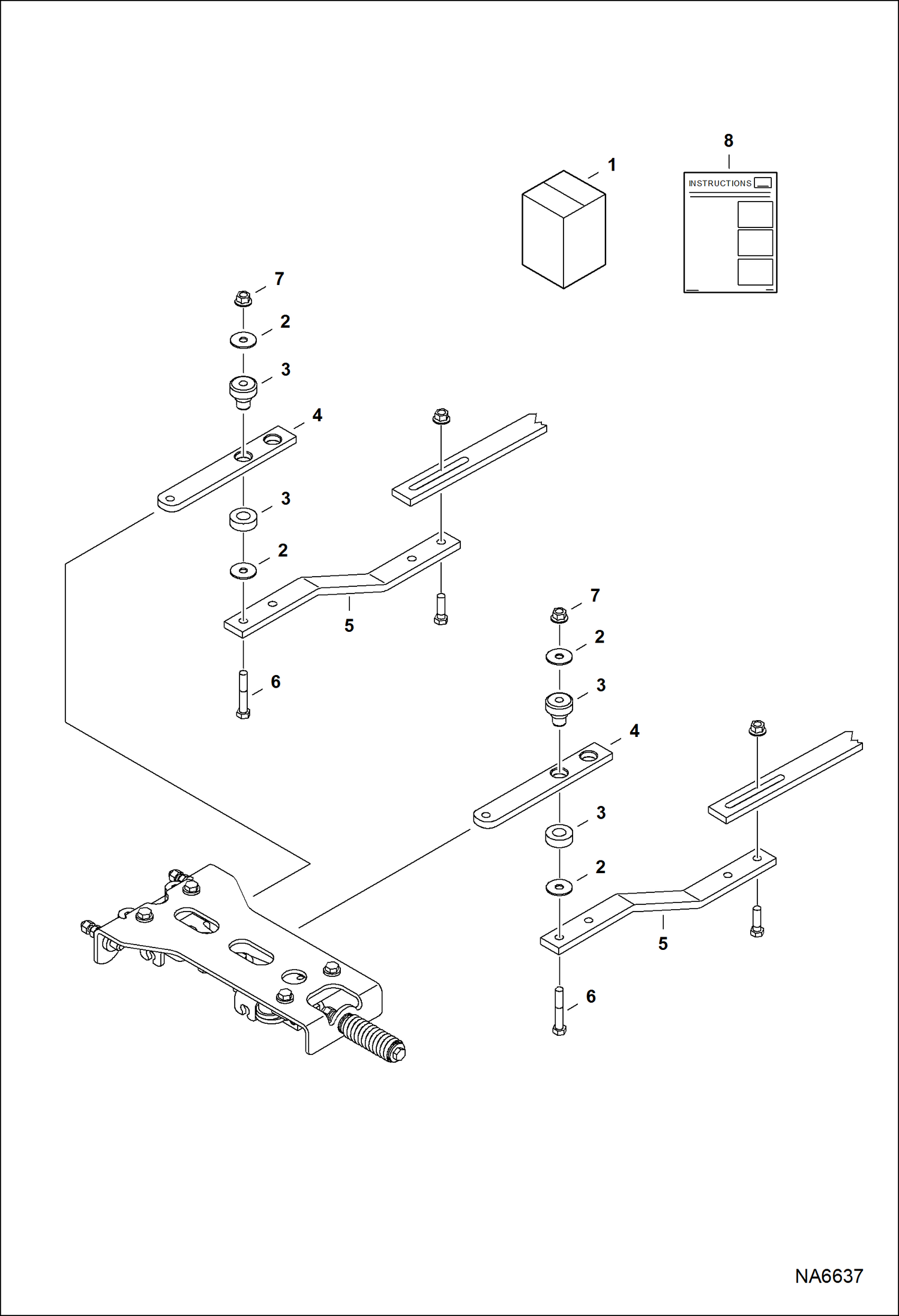 Схема запчастей Bobcat S-Series - STEERING LINK ISOLATOR KIT ACCESSORIES & OPTIONS