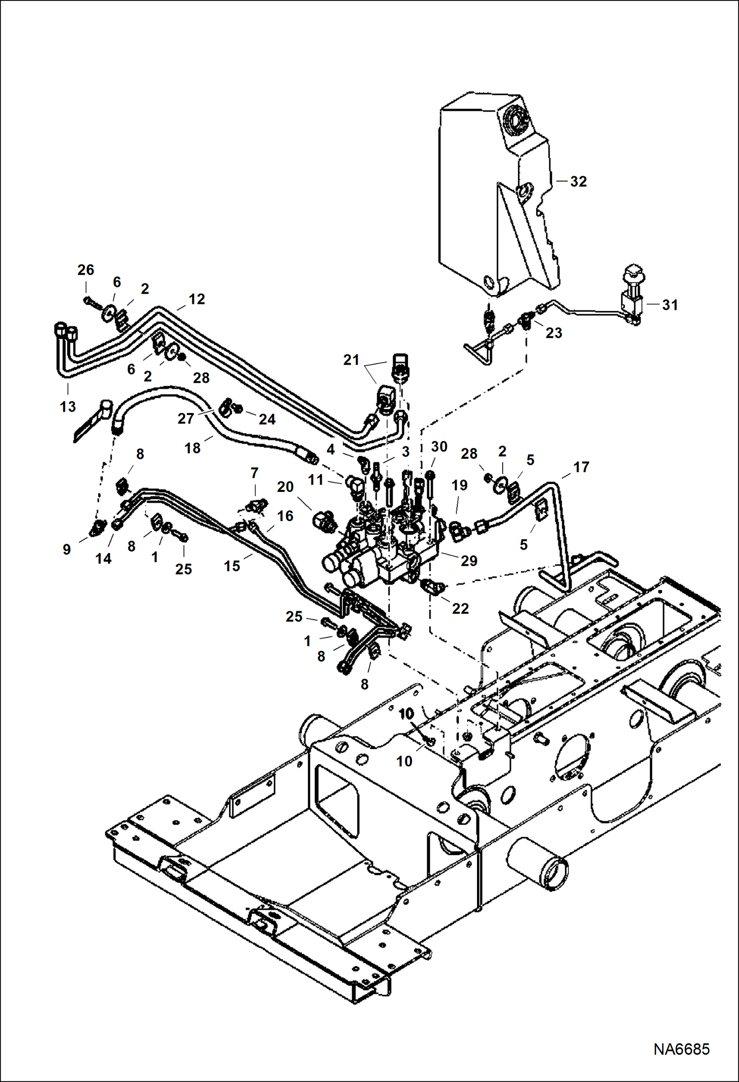Схема запчастей Bobcat S-Series - HYDRAULIC CIRCUITRY (Contorl Valve) HYDRAULIC SYSTEM