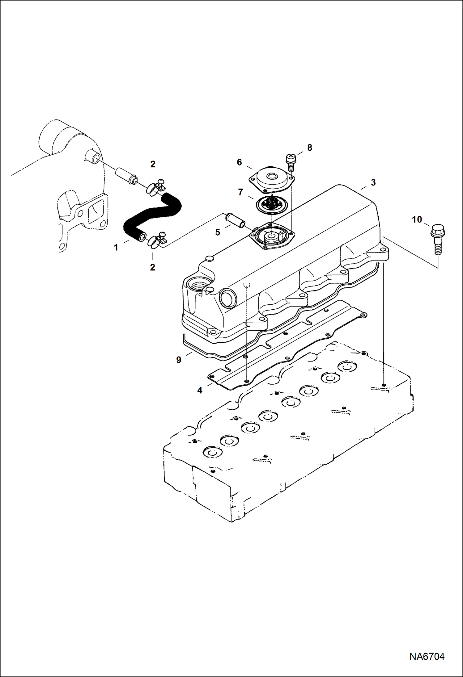 Схема запчастей Bobcat S-Series - ROCKER ARM COVER POWER UNIT
