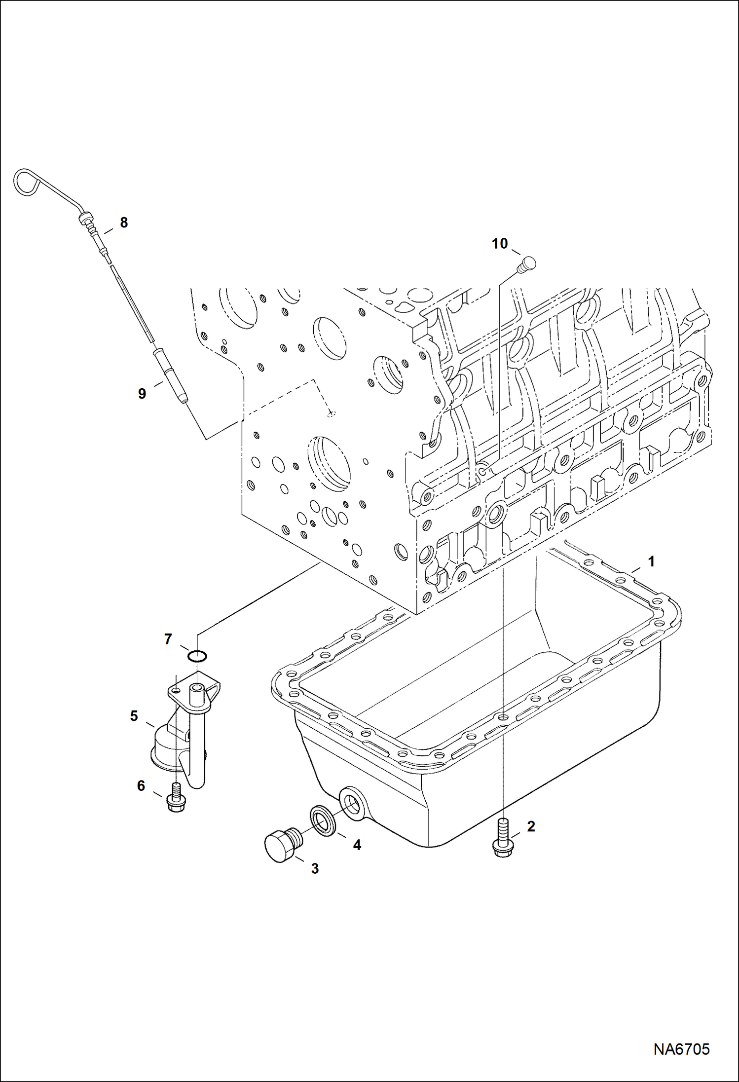 Схема запчастей Bobcat S-Series - OIL PAN POWER UNIT