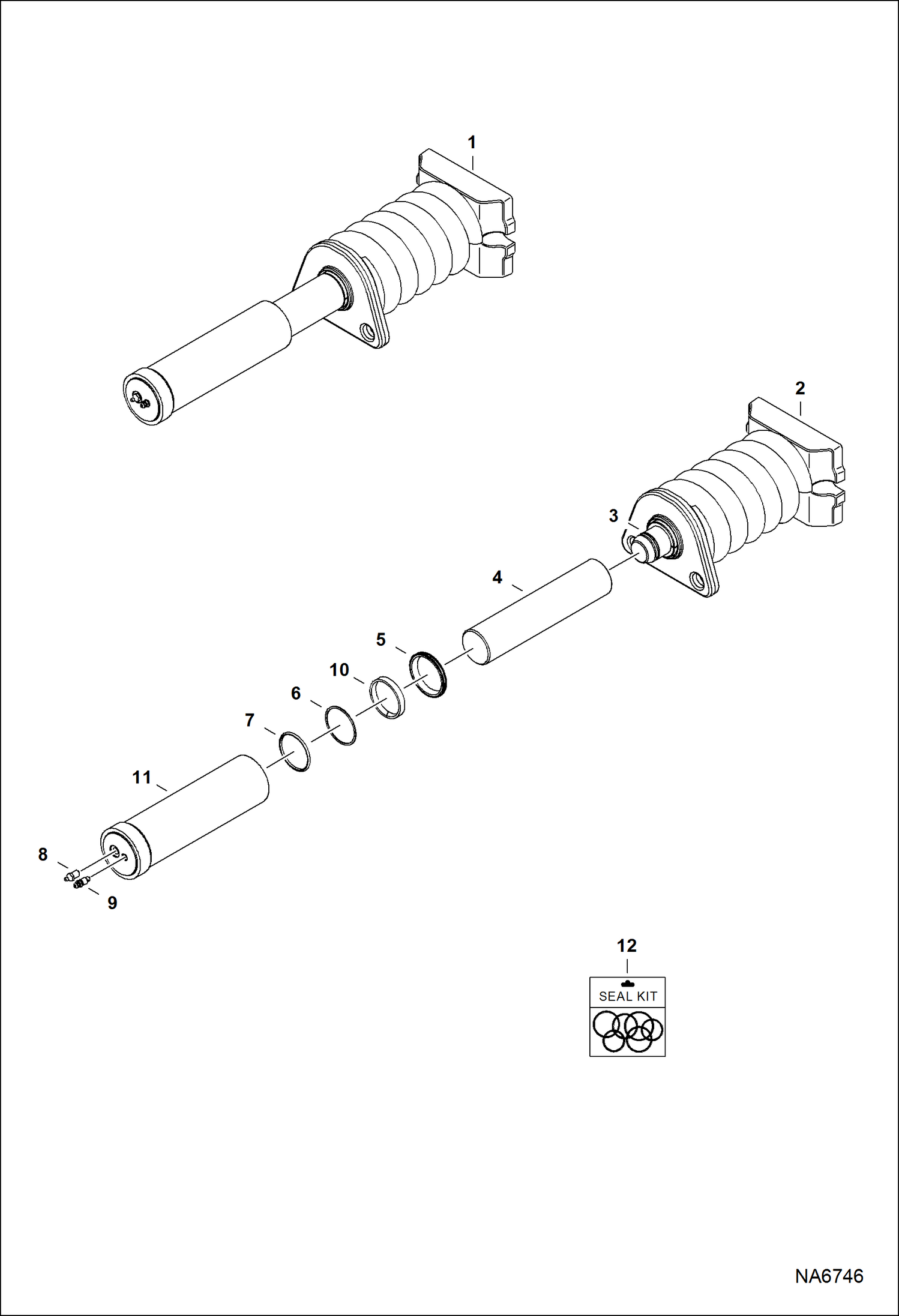 Схема запчастей Bobcat T-Series - TRACK TENSIONER DRIVE TRAIN