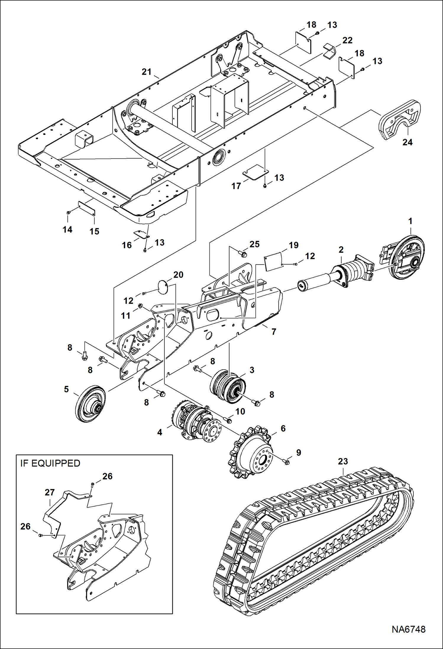Схема запчастей Bobcat T-Series - DRIVE TRAIN (Solid Mount) DRIVE TRAIN