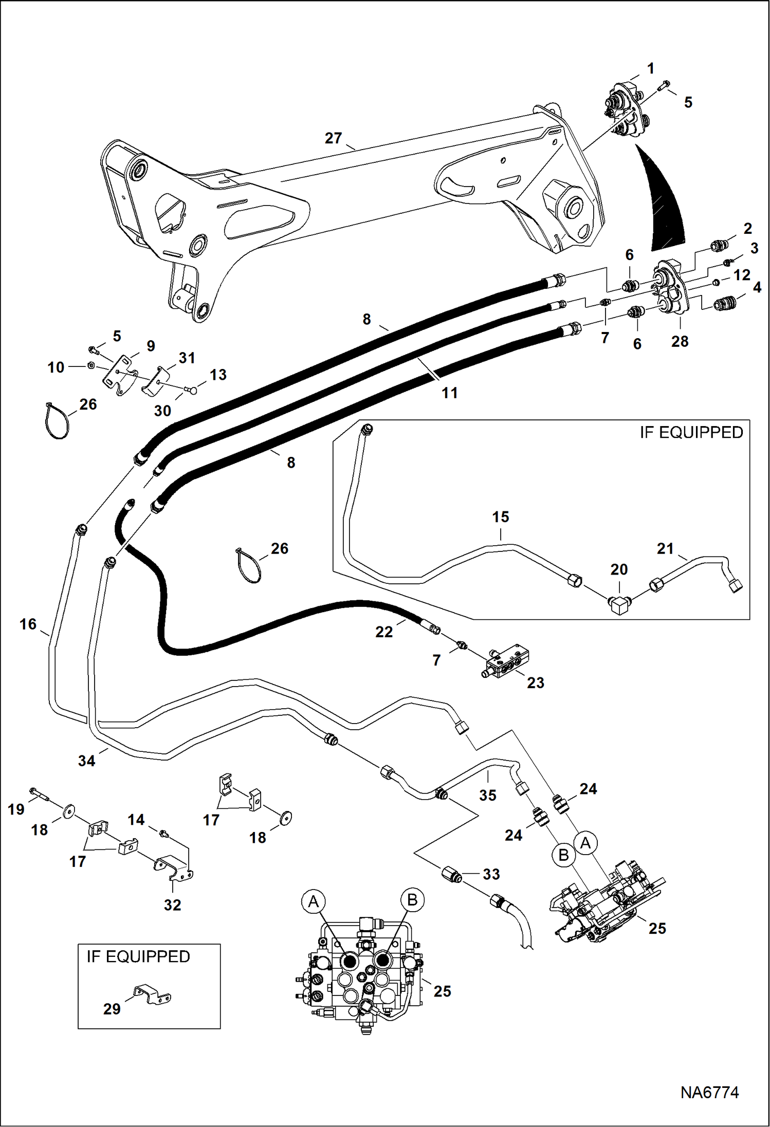 Схема запчастей Bobcat S-Series - AUXILIARY HYDRAULICS HYDRAULIC SYSTEM