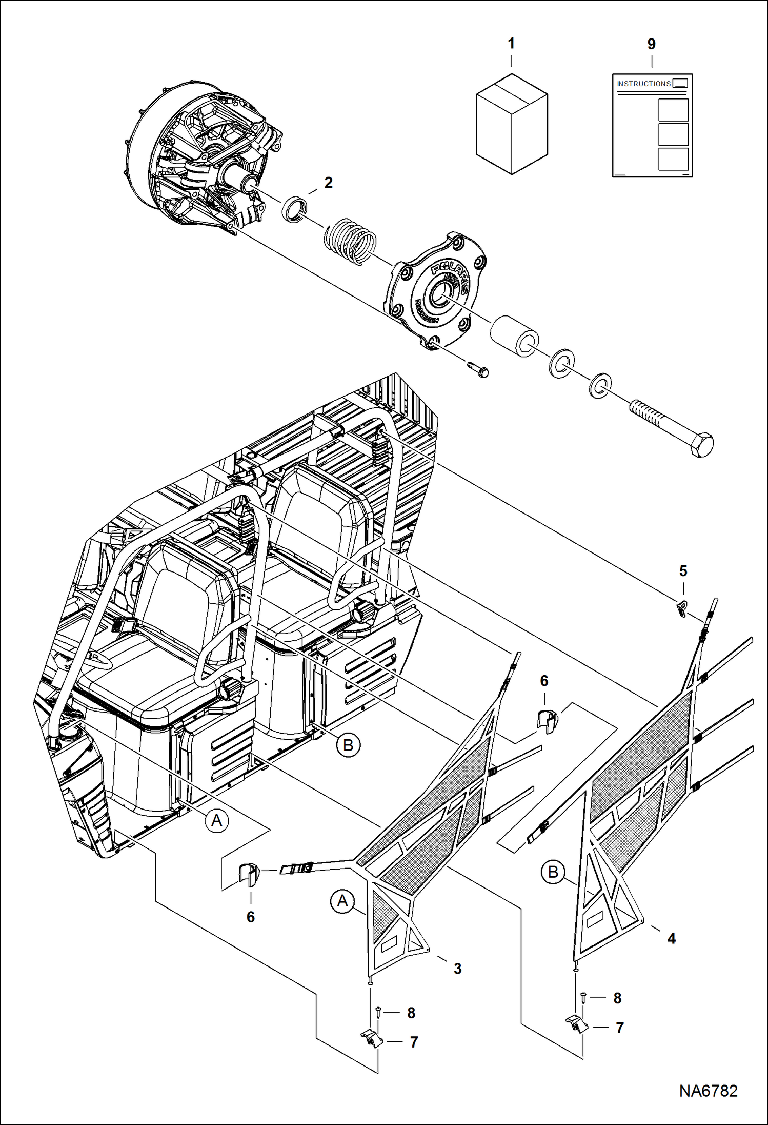 Схема запчастей Bobcat 3400XL - SPEED LIMITER KIT (35 MPH W/Side Nets) ACCESSORIES & OPTIONS