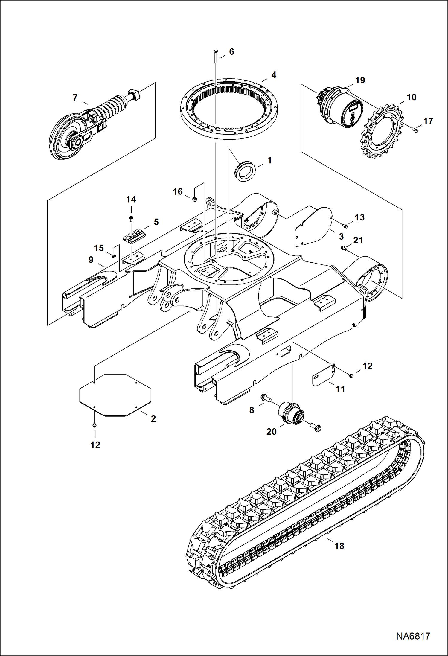 Схема запчастей Bobcat E25 - UNDERCARRIAGE UNDERCARRIAGE