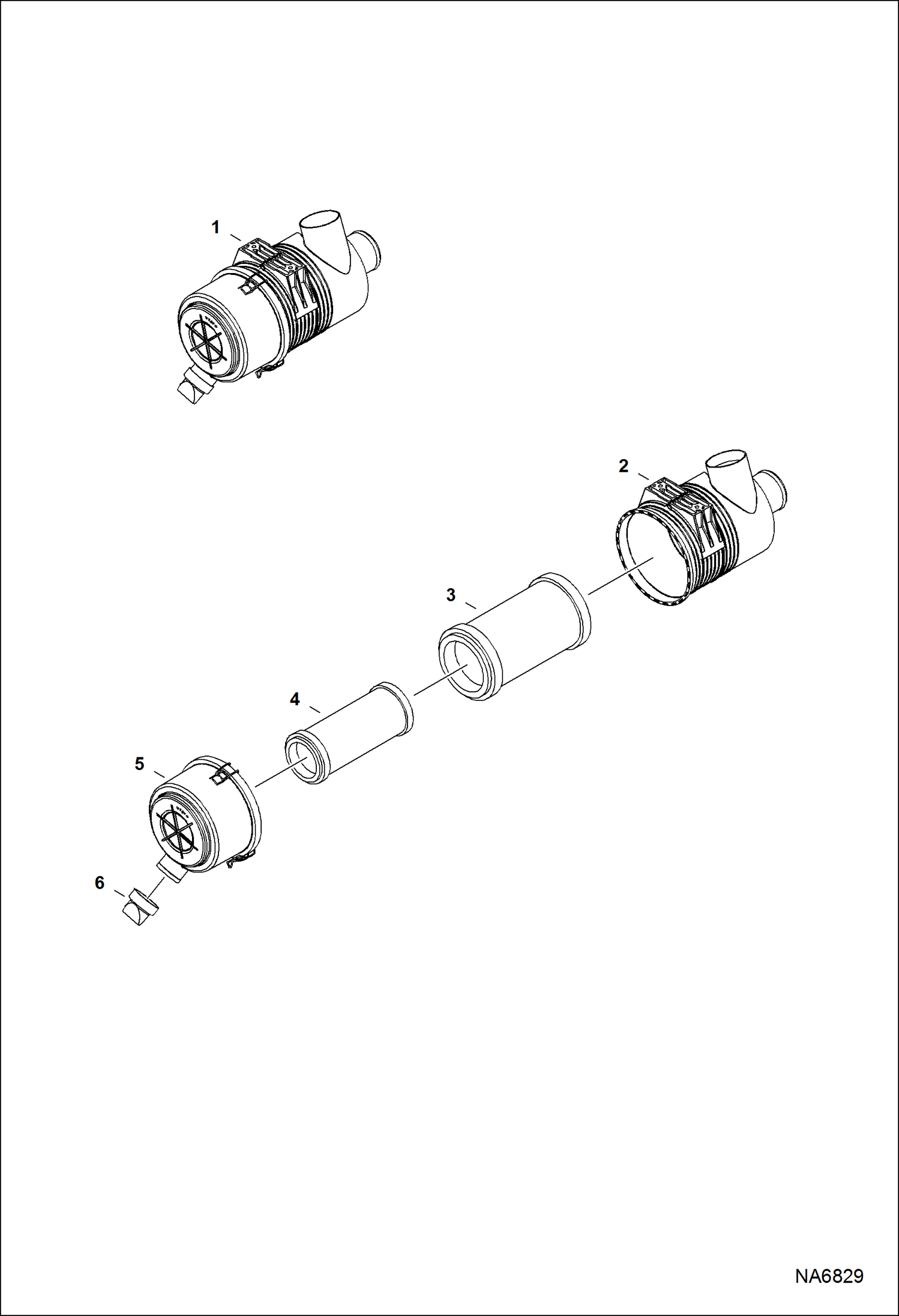 Схема запчастей Bobcat S-Series - AIR CLEANER POWER UNIT