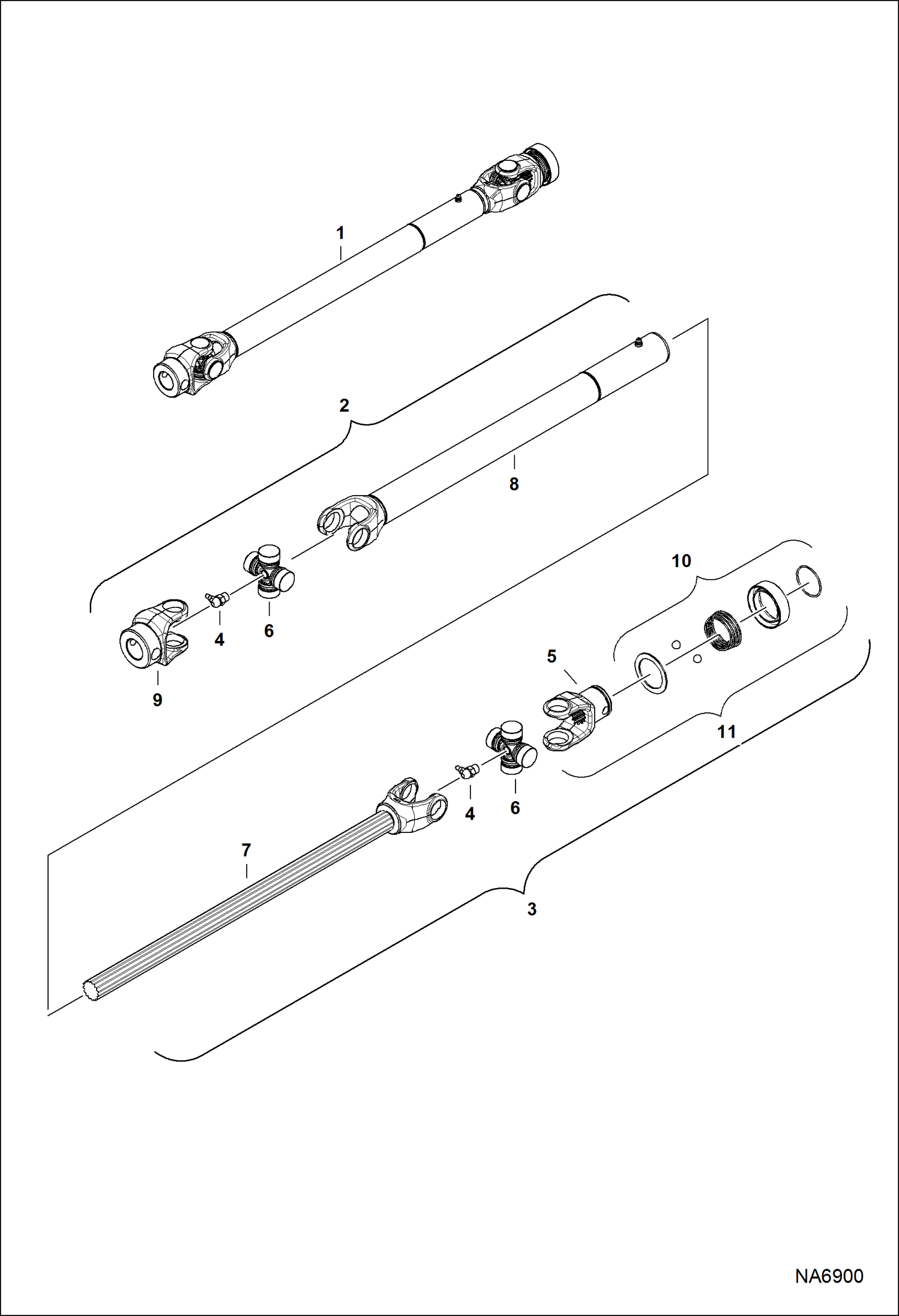 Схема запчастей Bobcat MOWER - MOWER (Drive Shaft) (66 AW44) Универсальный мини-грузовик