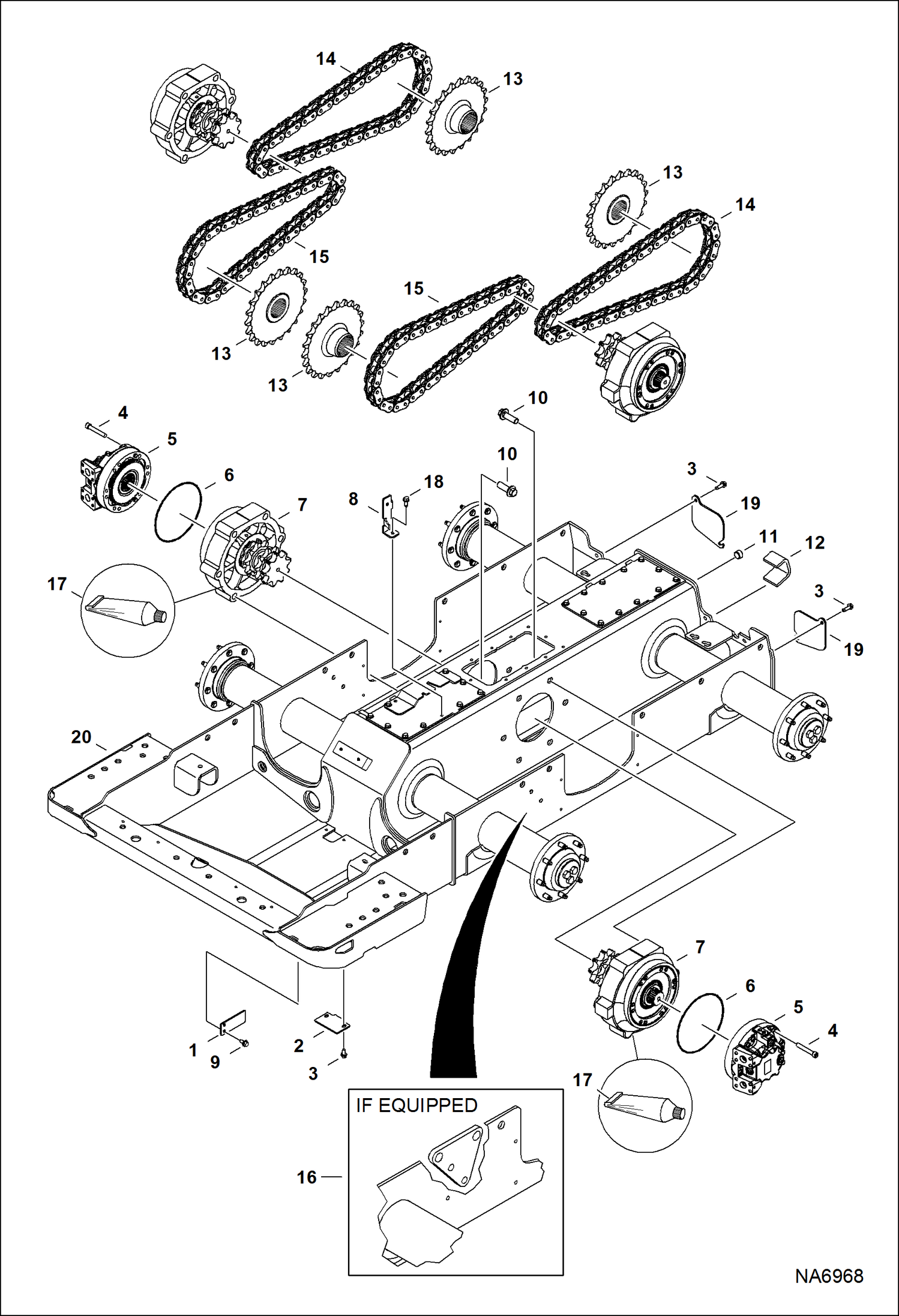 Схема запчастей Bobcat S-Series - DRIVE TRAIN (S/N A3NT15649 & 15757 & Above, A3NU12400 & Above) DRIVE TRAIN