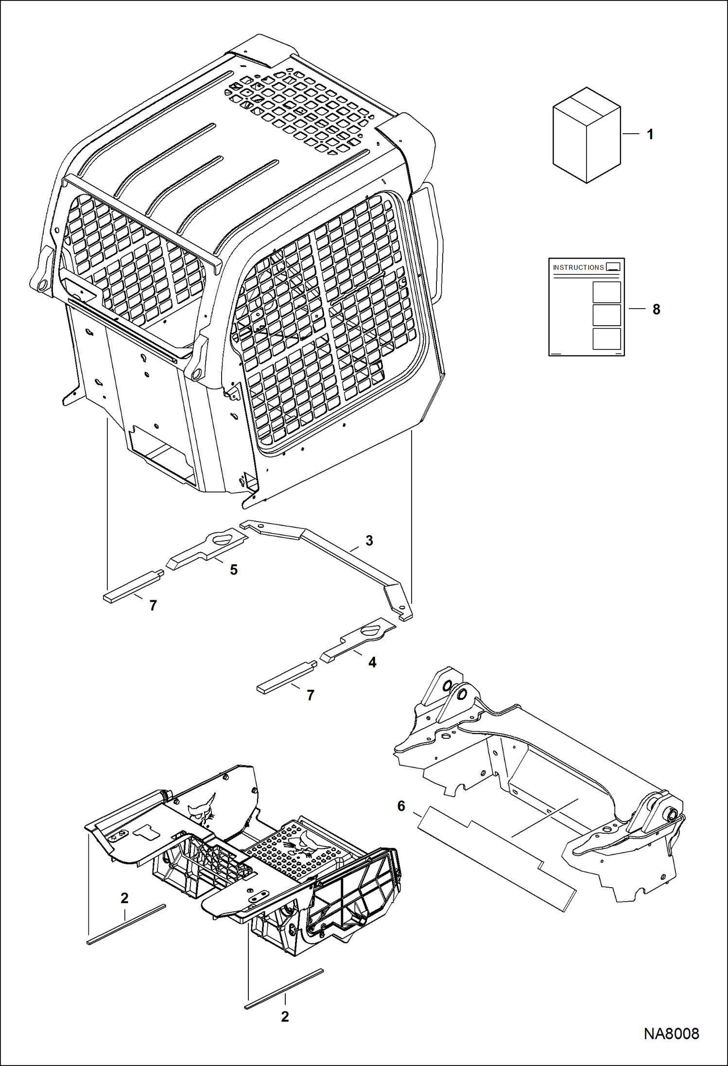 Схема запчастей Bobcat S-Series - CAB SEAL KIT ACCESSORIES & OPTIONS