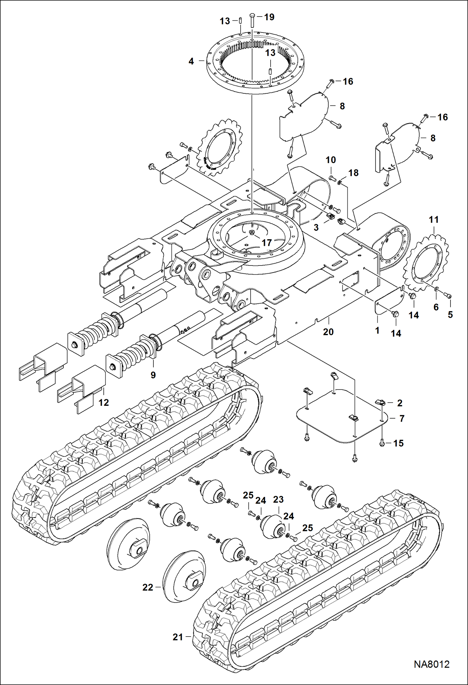 Схема запчастей Bobcat 324 - UNDERCARRIAGE UNDERCARRIAGE