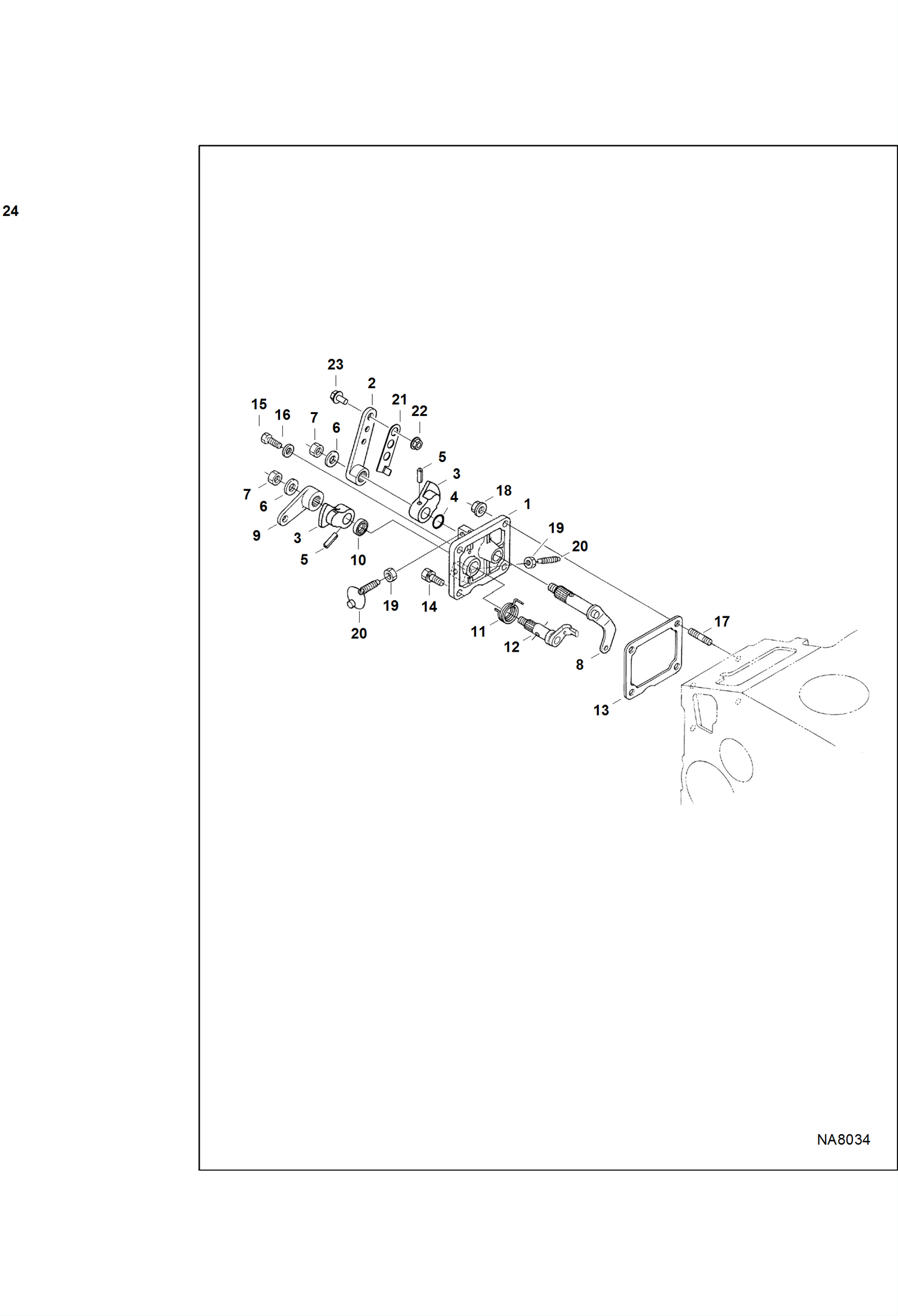 Схема запчастей Bobcat E25 - SPEED CONTROL PLATE POWER UNIT