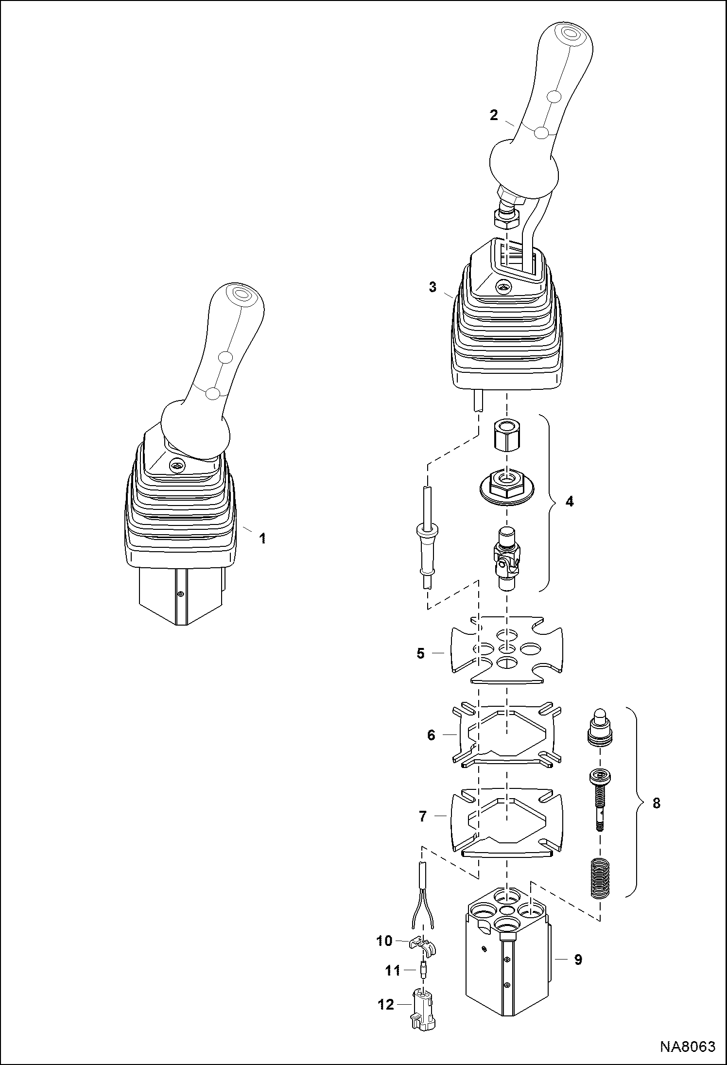 Схема запчастей Bobcat E16 - LH JOYSTICK CONTROLS AHLL22873 & Above HYDRAULIC SYSTEM