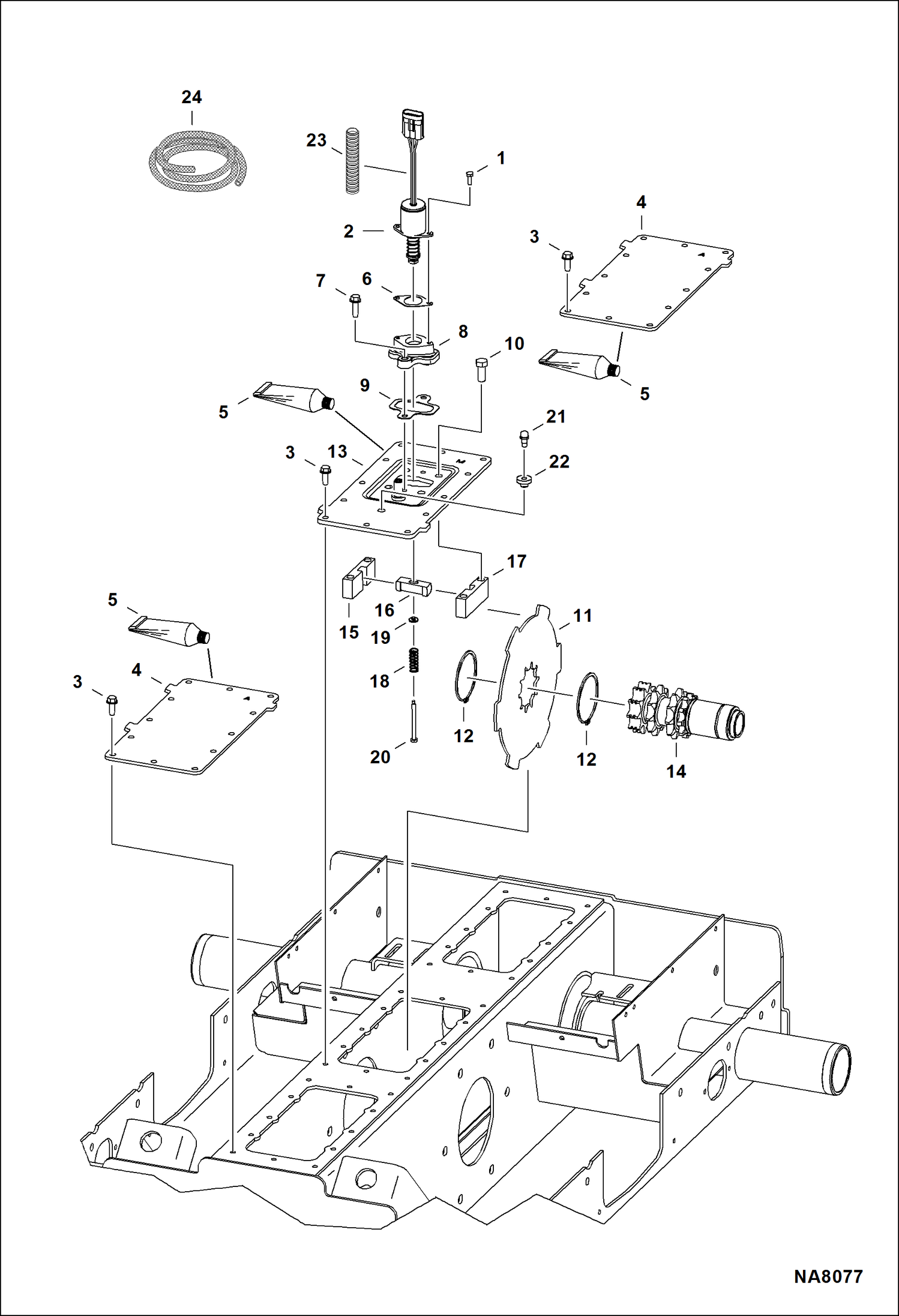Схема запчастей Bobcat S-Series - DISC BRAKE (Single Speed Motor) DRIVE TRAIN