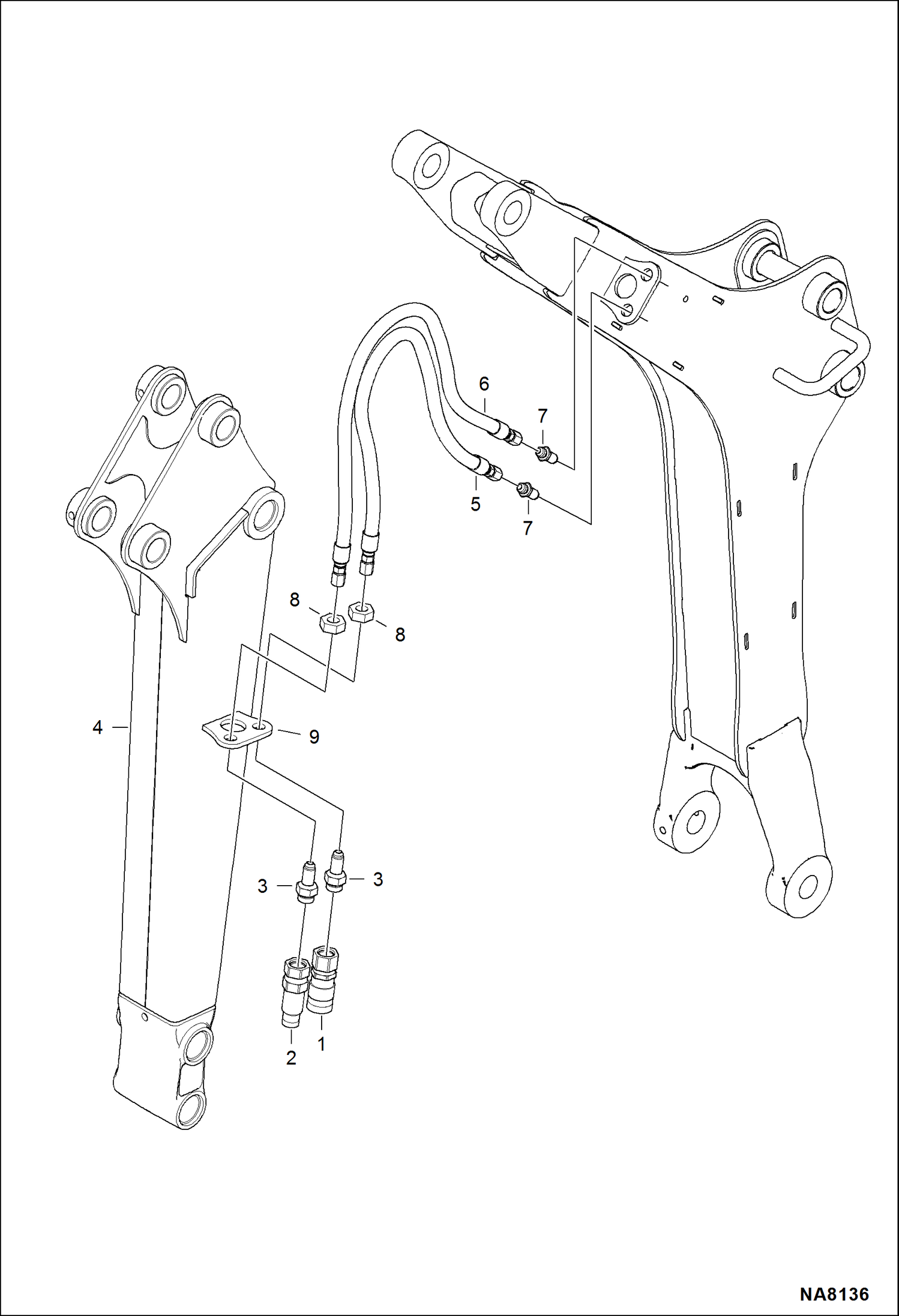 Схема запчастей Bobcat 418 - ARM (W/Quick Coupling) ACCESSORIES & OPTIONS