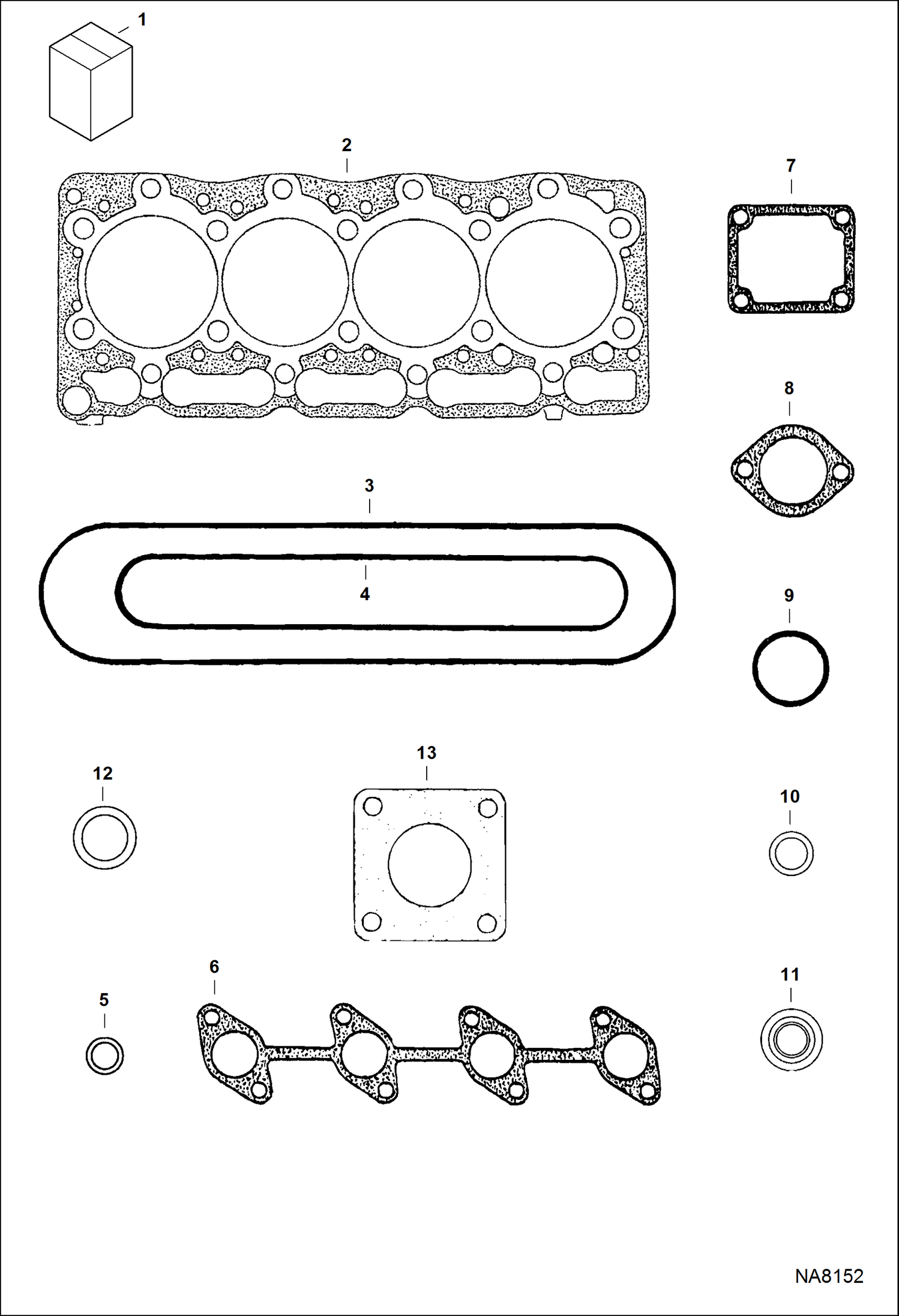 Схема запчастей Bobcat E26 - UPPER GASKET KIT POWER UNIT