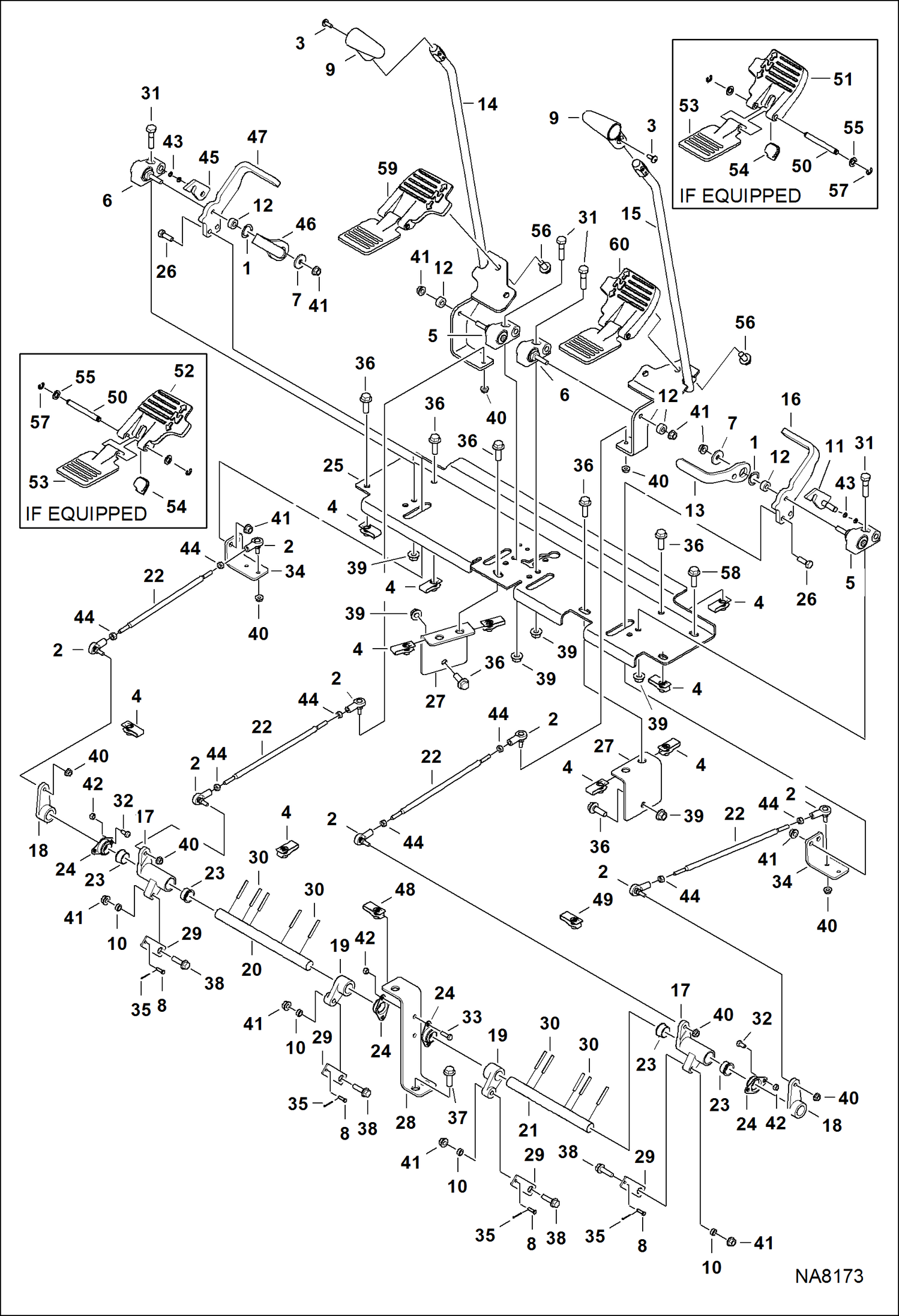 Схема запчастей Bobcat E14 - STEERING CONTROLS (AHNM22001 & Above) CONTROLS