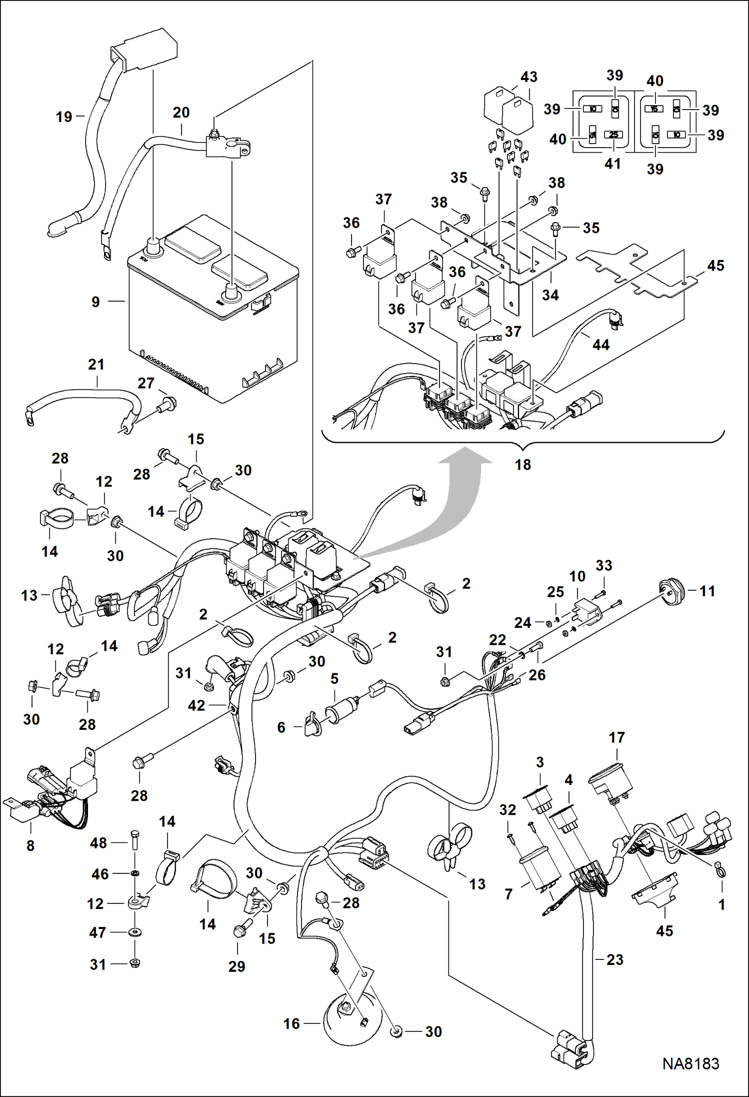 Схема запчастей Bobcat E08 - ELECTRICAL ELECTRICAL SYSTEM