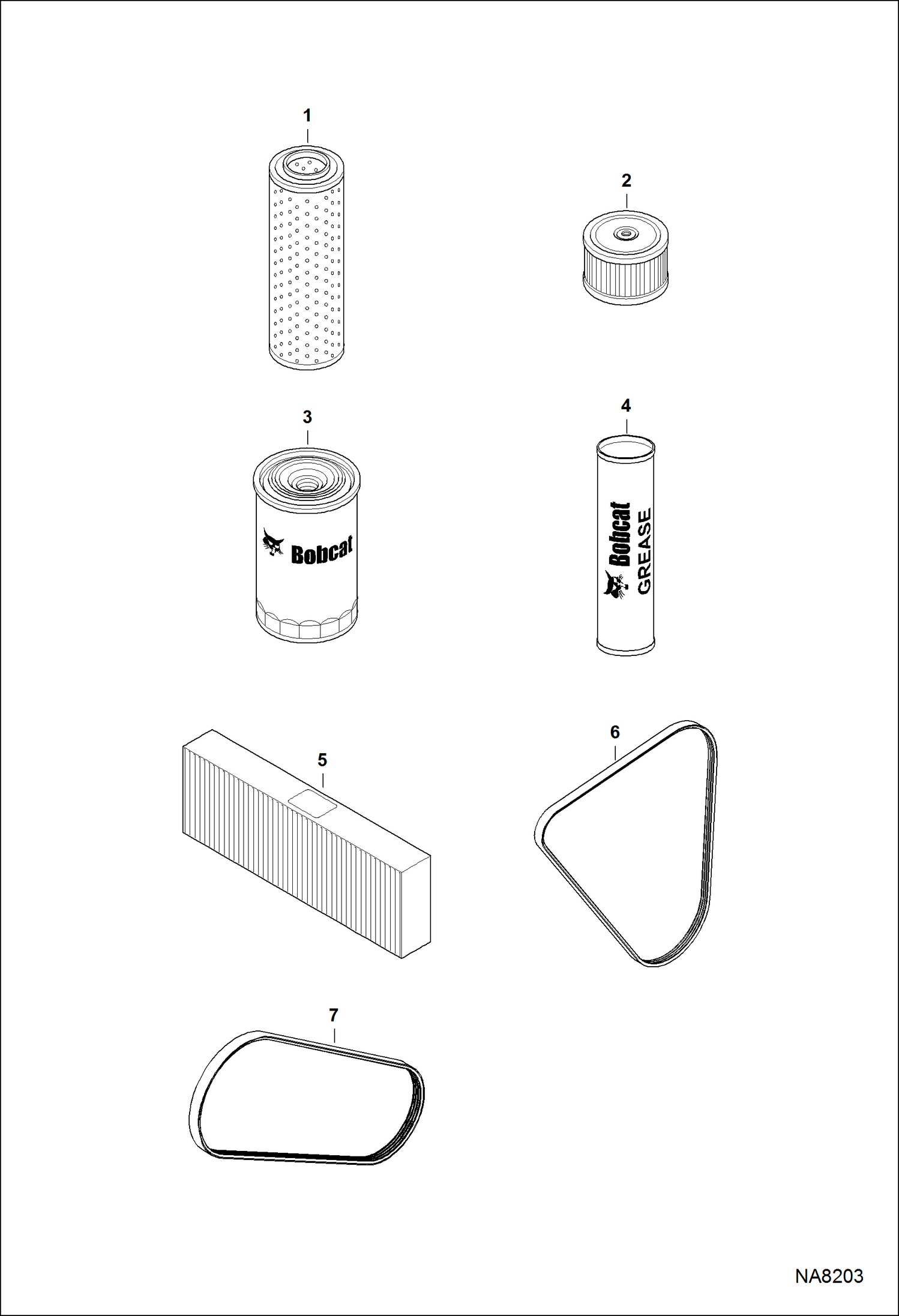 Схема запчастей Bobcat E62 - SCHEDULED MAINTENANCE ITEMS (Every 500 Hours) MAINTENANCE ITEMS