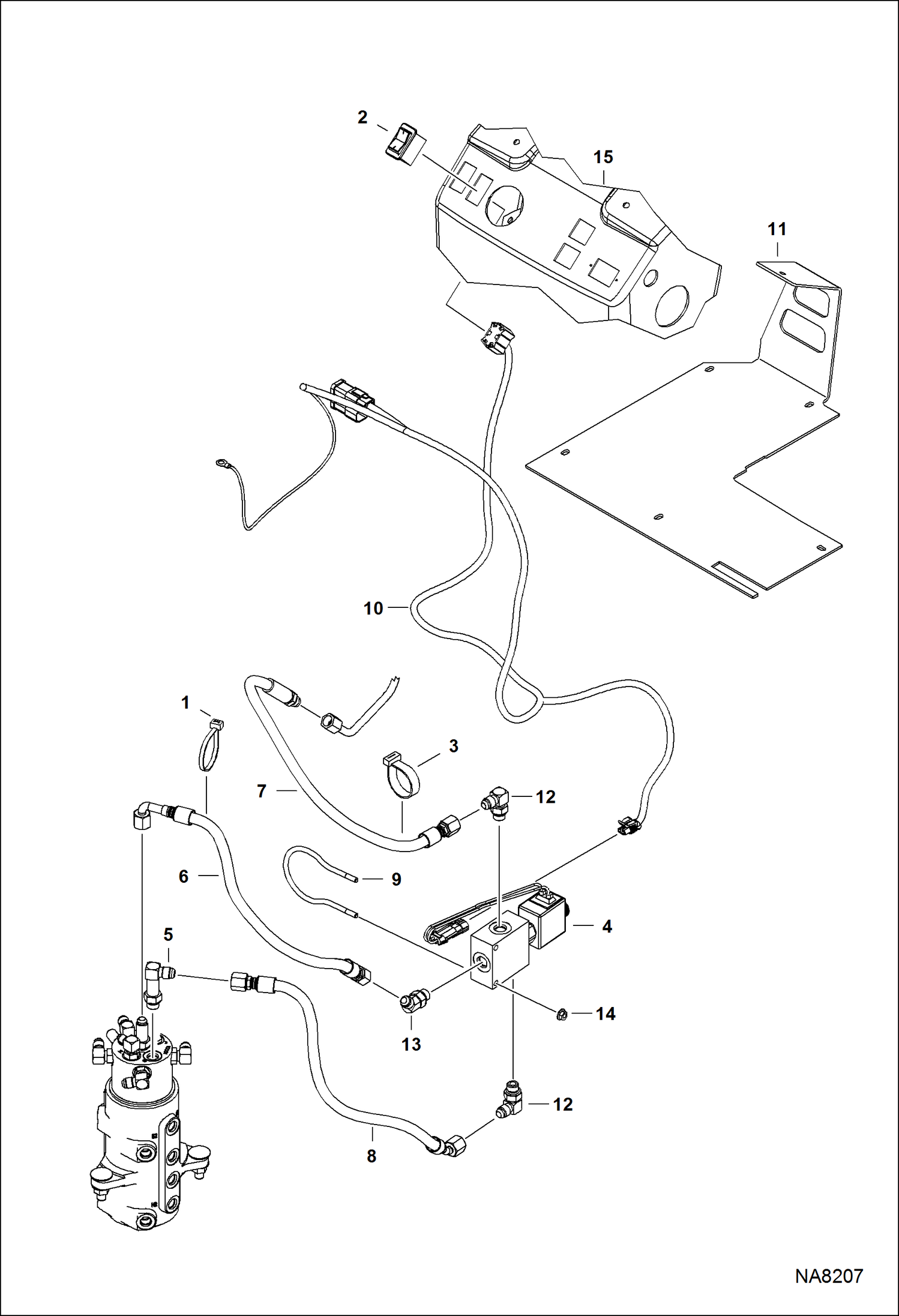 Схема запчастей Bobcat 418 - HYDRAULIC CIRCUITRY (Track Width - Electric) HYDRAULIC SYSTEM