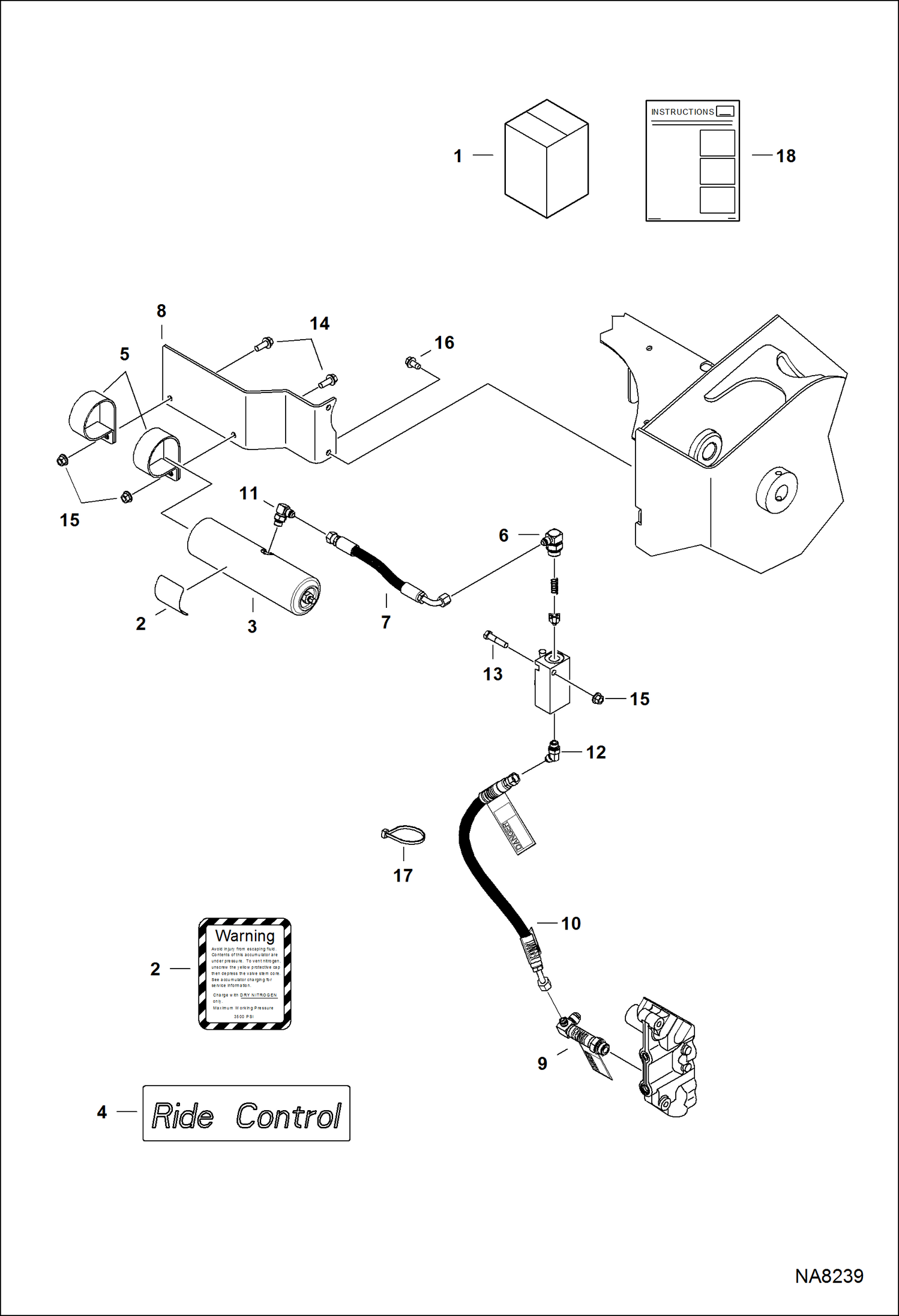 Схема запчастей Bobcat S-Series - RIDE CONTROL KIT ACCESSORIES & OPTIONS