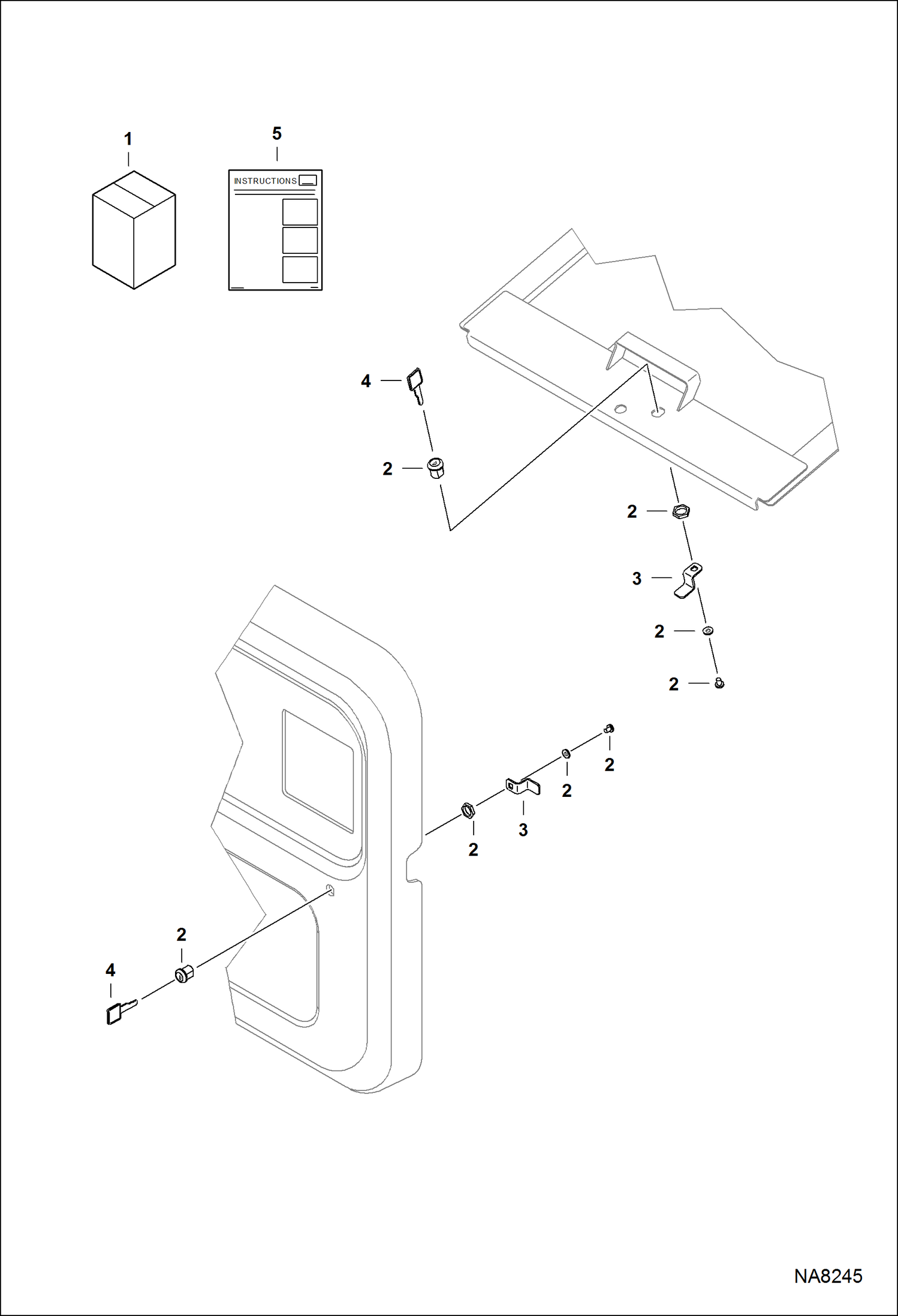 Схема запчастей Bobcat A-Series - SECURITY LOCKS ACCESSORIES & OPTIONS
