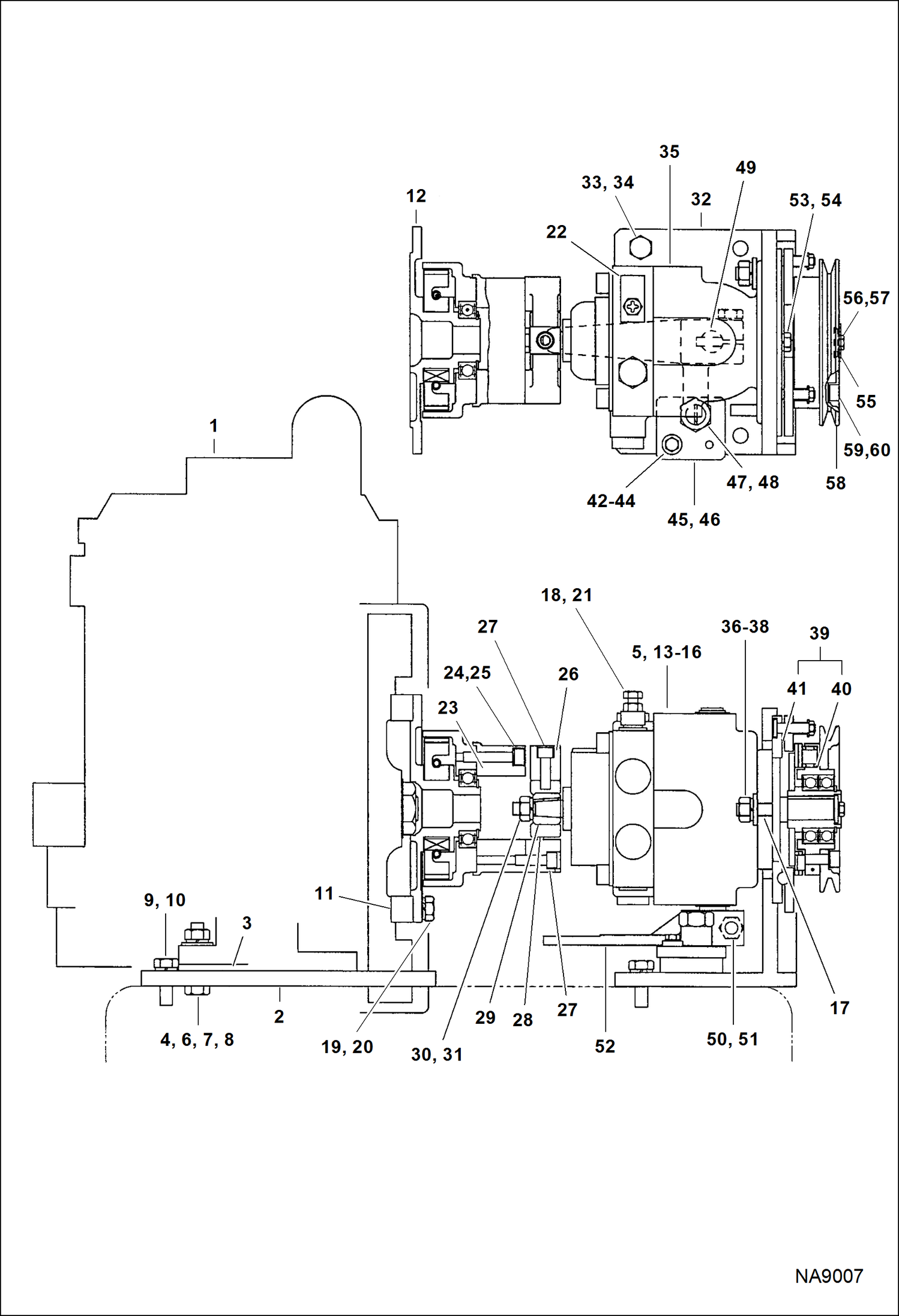 Схема запчастей Bobcat DOUBLE DRUM ROLLER - ENGINE POWER UNIT