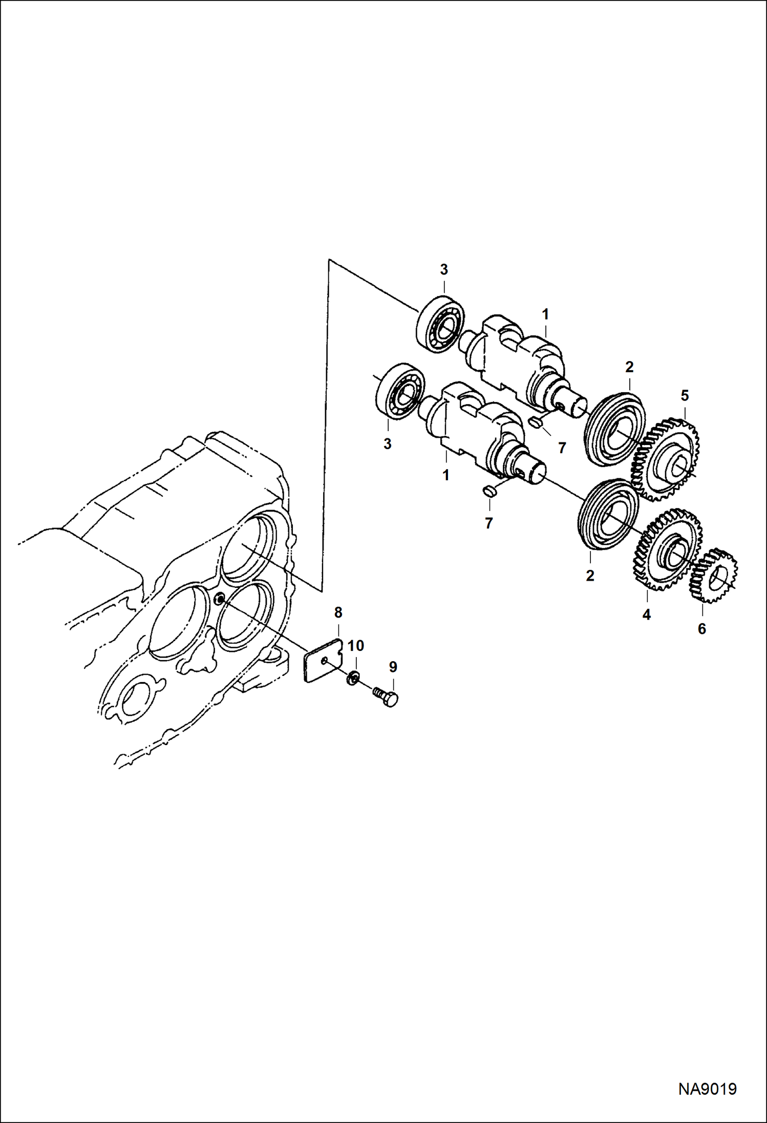 Схема запчастей Bobcat DOUBLE DRUM ROLLER - ENGINE (Shaft) POWER UNIT