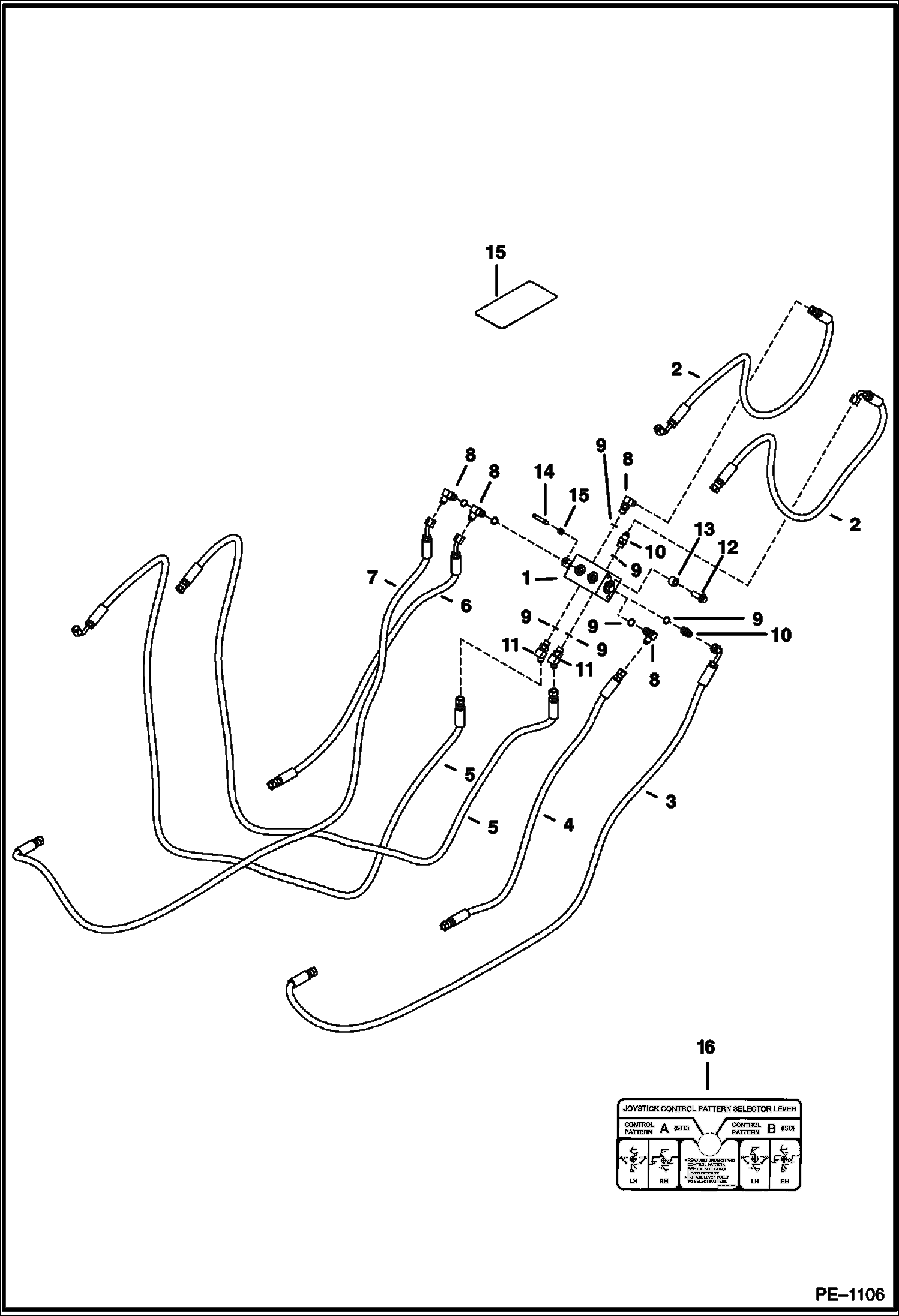 Схема запчастей Bobcat 322 - HYDRAULIC CIRCUITRY (ISO/Standard) HYDRAULIC SYSTEM