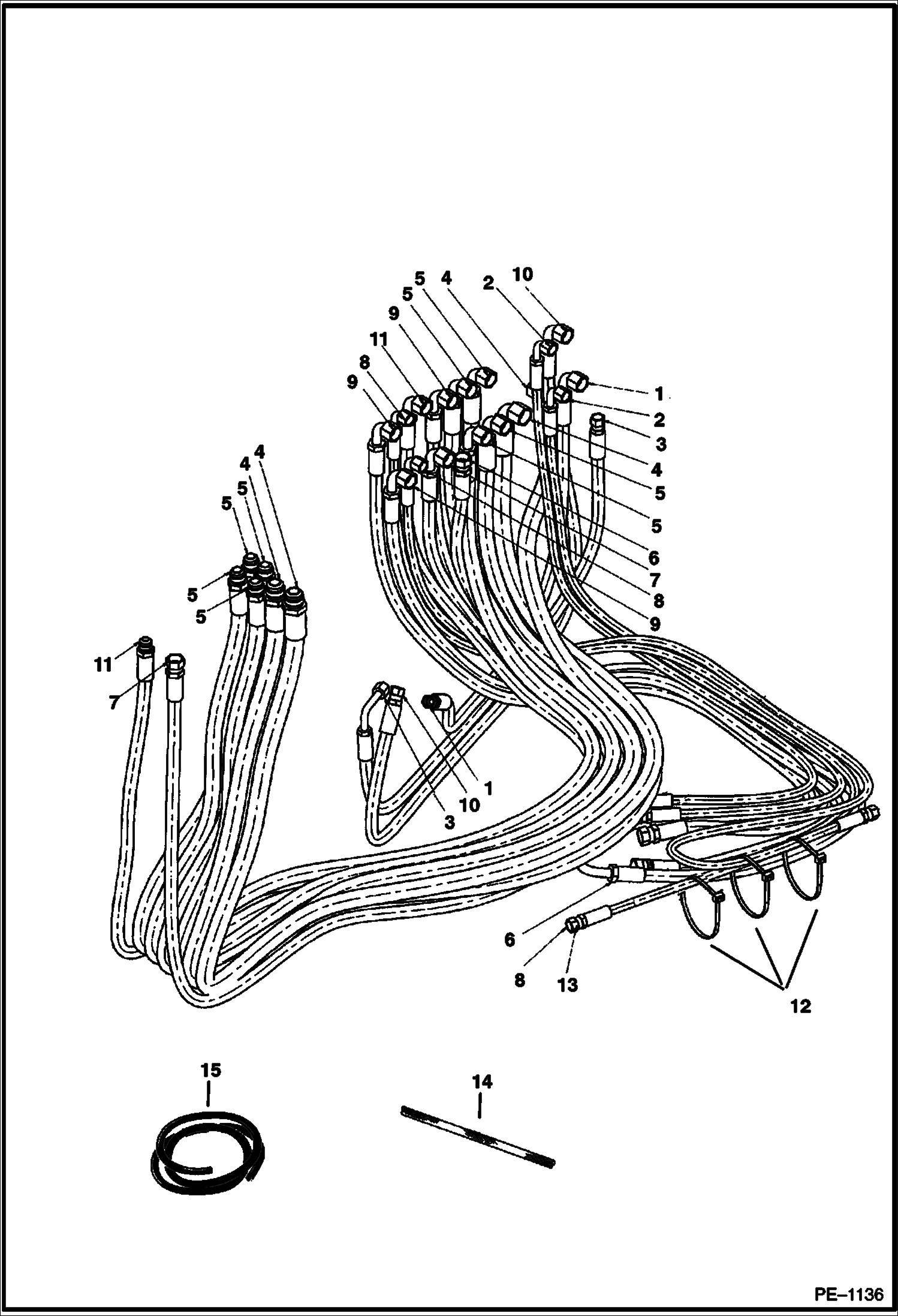 Схема запчастей Bobcat 328 - HYDRAULIC CIRCUITRY HYDRAULIC SYSTEM