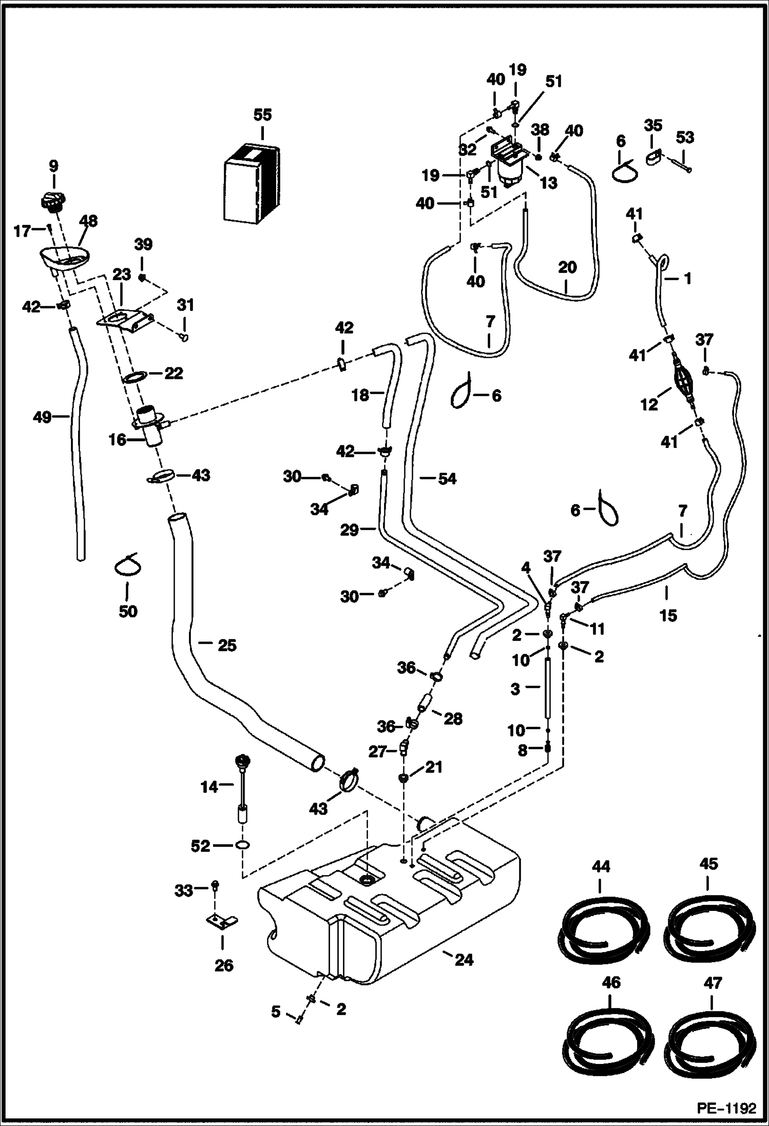 Схема запчастей Bobcat 331 - FUEL SYSTEM POWER UNIT