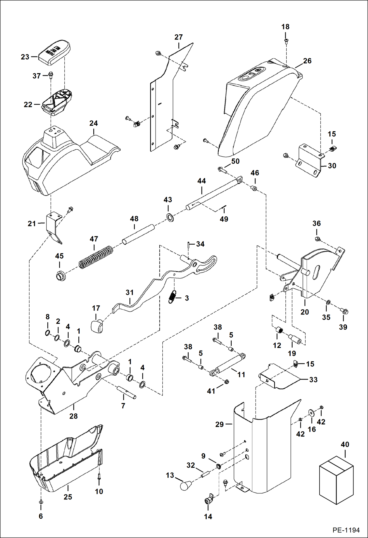 Схема запчастей Bobcat 337 - L.H. CONSOLE (S/N 233311165 & Below & 233211146 & Below) CONTROLS