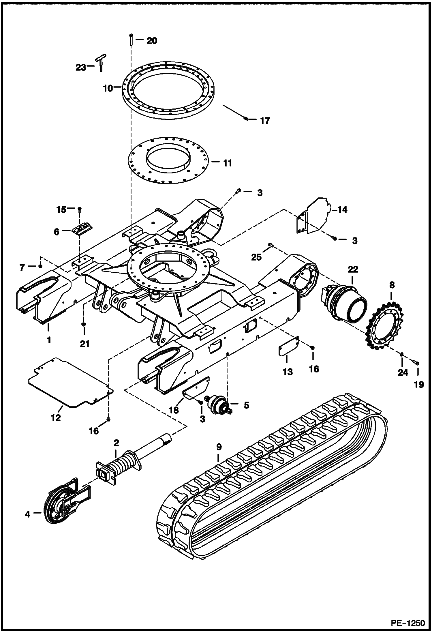 Схема запчастей Bobcat 331 - UNDERCARRIAGE UNDERCARRIAGE