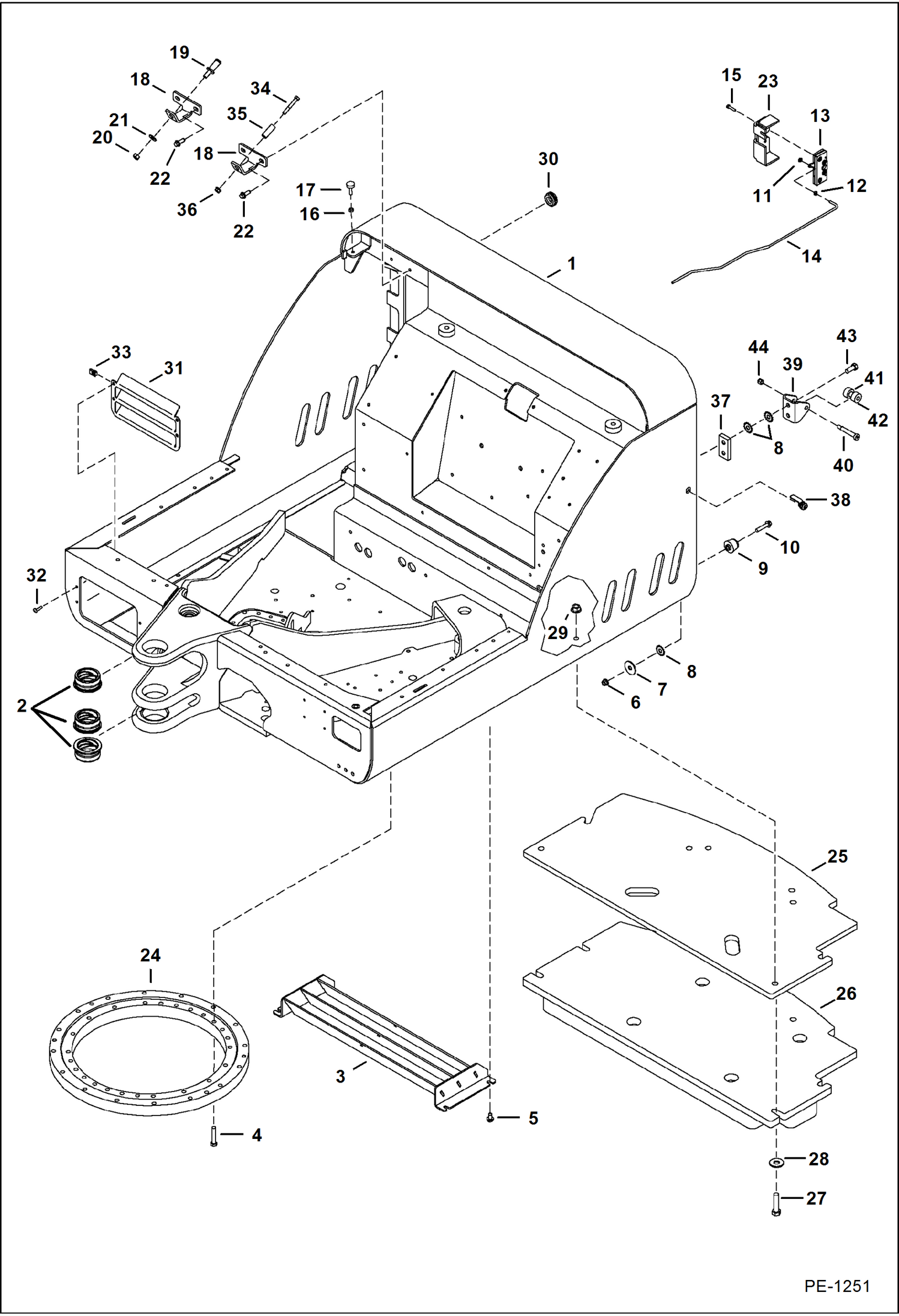 Схема запчастей Bobcat 331 - UPPERSTRUCTURE MAIN FRAME